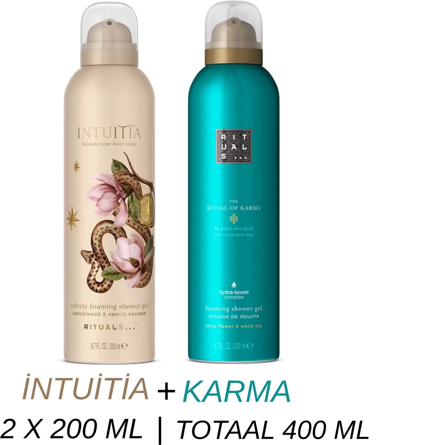 Rituals - Shower Gel Duo Set - Intuitia Shower Gel 200 ml + Karma Shower Gel 200 ml - 2 x 200 ml = 400 ml - Douchegel - Doucheschuim
