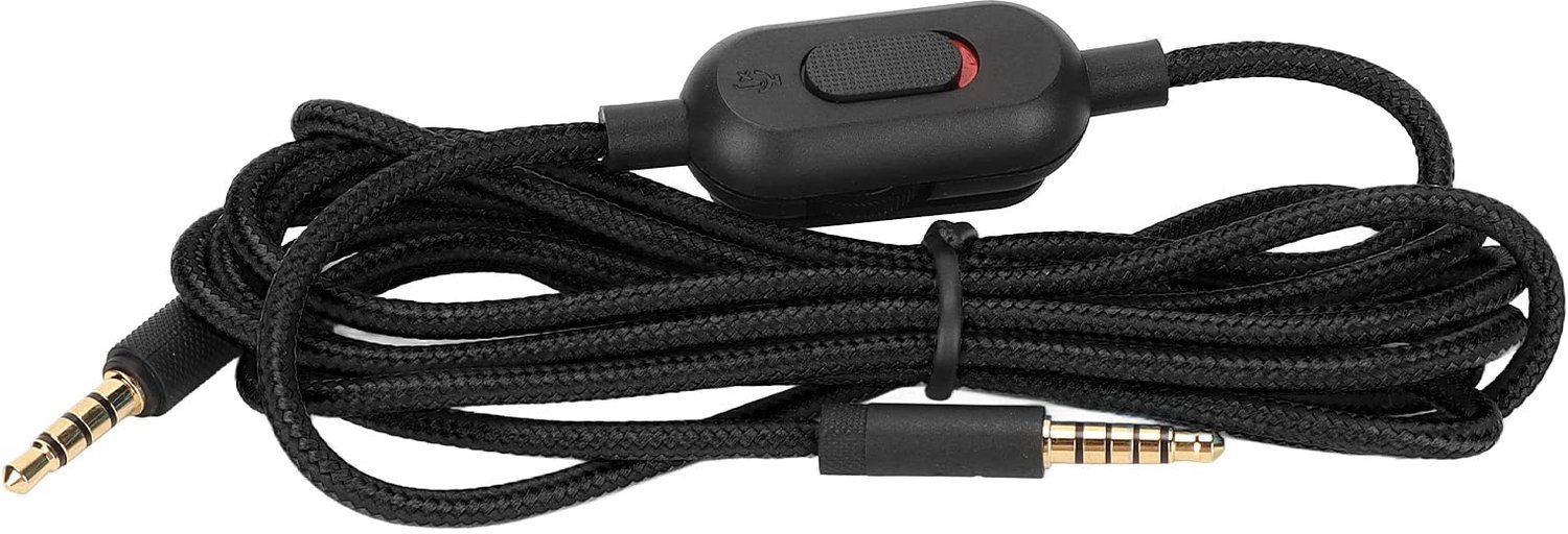 Oortelefoongeluidskabel - Universeel Geweven Snoer - Volumeregeling - Zwart - Geschikt voor G Pro G Pro X G433 G233 - 200cm