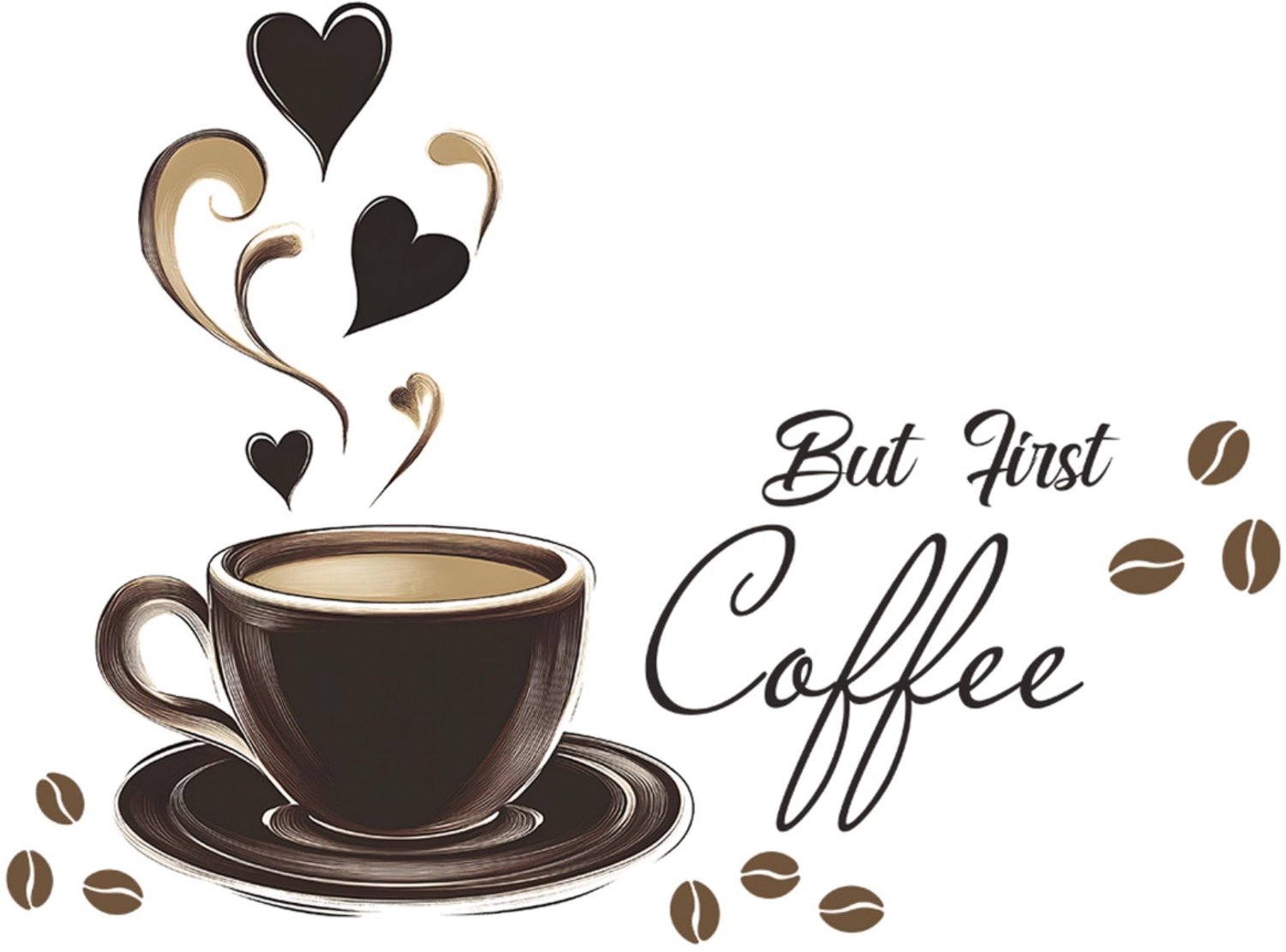 Keukenmuur Sticker met Koffie en Uil Motief