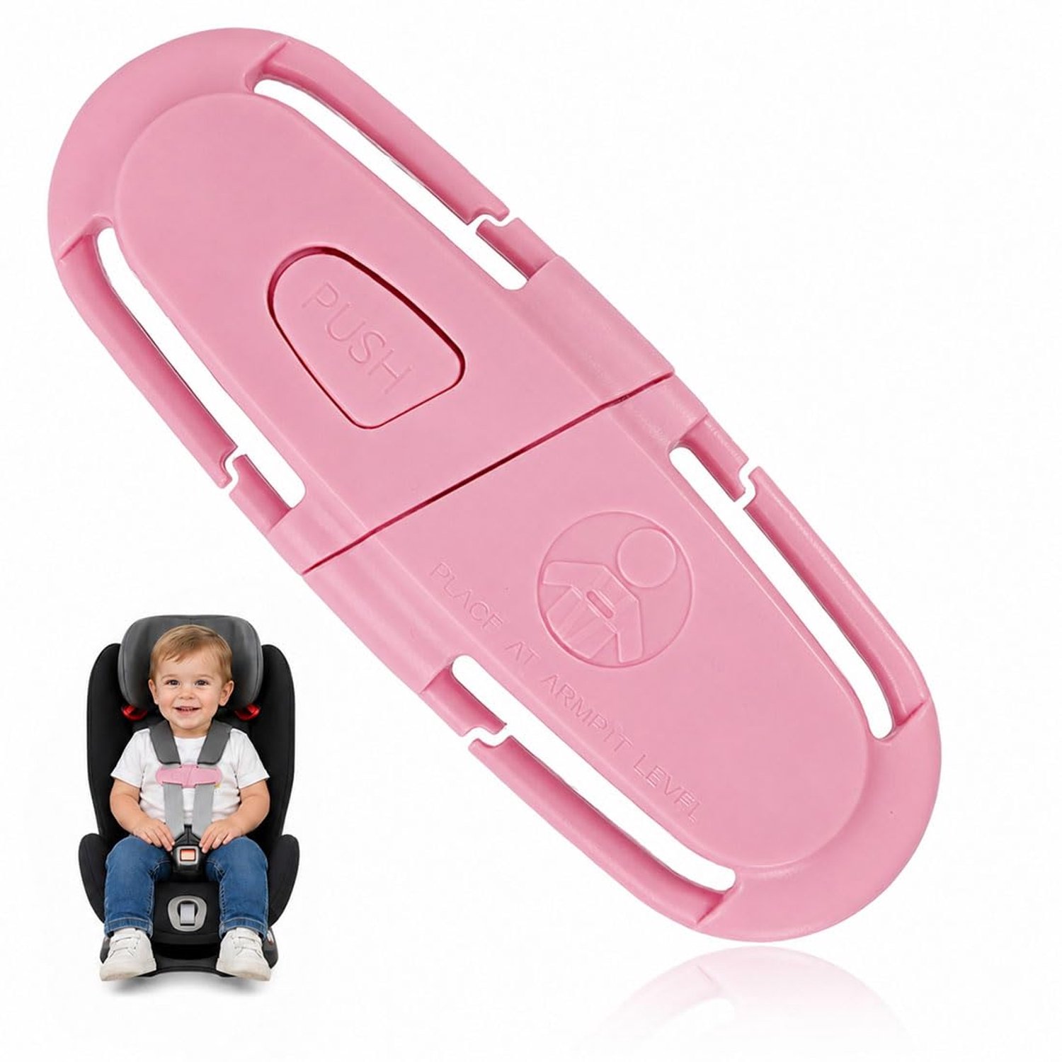 Verstelbare Veiligheidsclip voor Kinderautostoel, Roze
