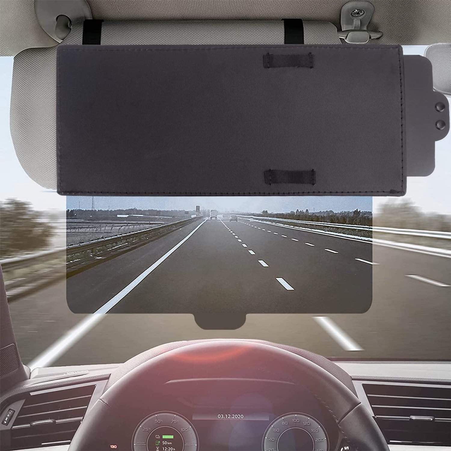 Zonneklepverlenging Verstelbaar - Anti-verblinding - Zonwering - Universeel voor Auto/Vrachtwagen - Premium Kwaliteit - Gepolariseerd Glas