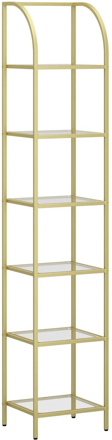 MC Select Boekenkast - Vitrinekast - Glas - Metaal - 30 x 35 x 178,5 cm - Goud