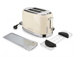 SILVERCREST® Broodrooster - Vermogen: ca. 820/980 W - 6 Bruiningsstanden - Elektronische bruiningregeling - Variabele broodcentrering - Ontdooifunctie - Opwarmfunctie - Stopfunctie - Auto liftfunctie - Anti blokkeerfunctie - Broodjesopzet - Crème