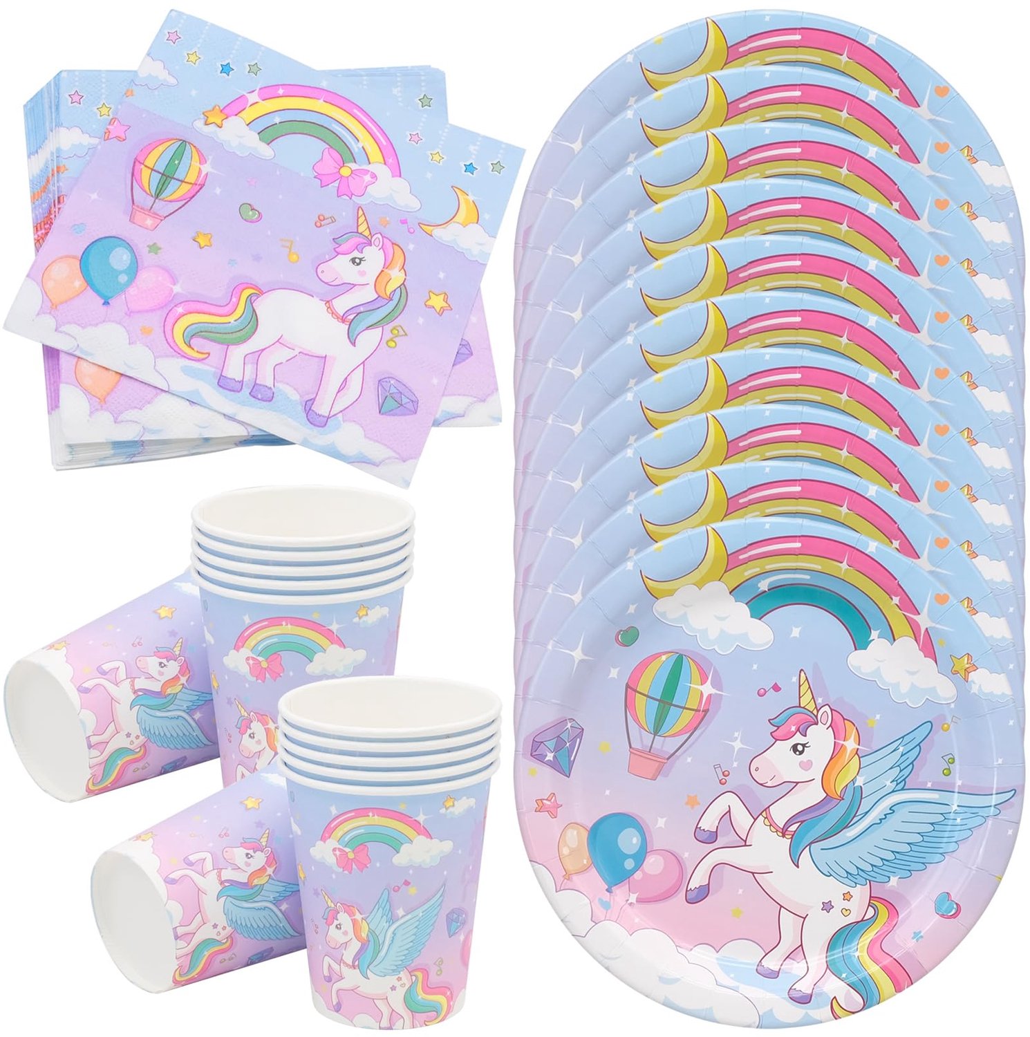 Set van 40 Unicorn Feestservies voor Kinderen