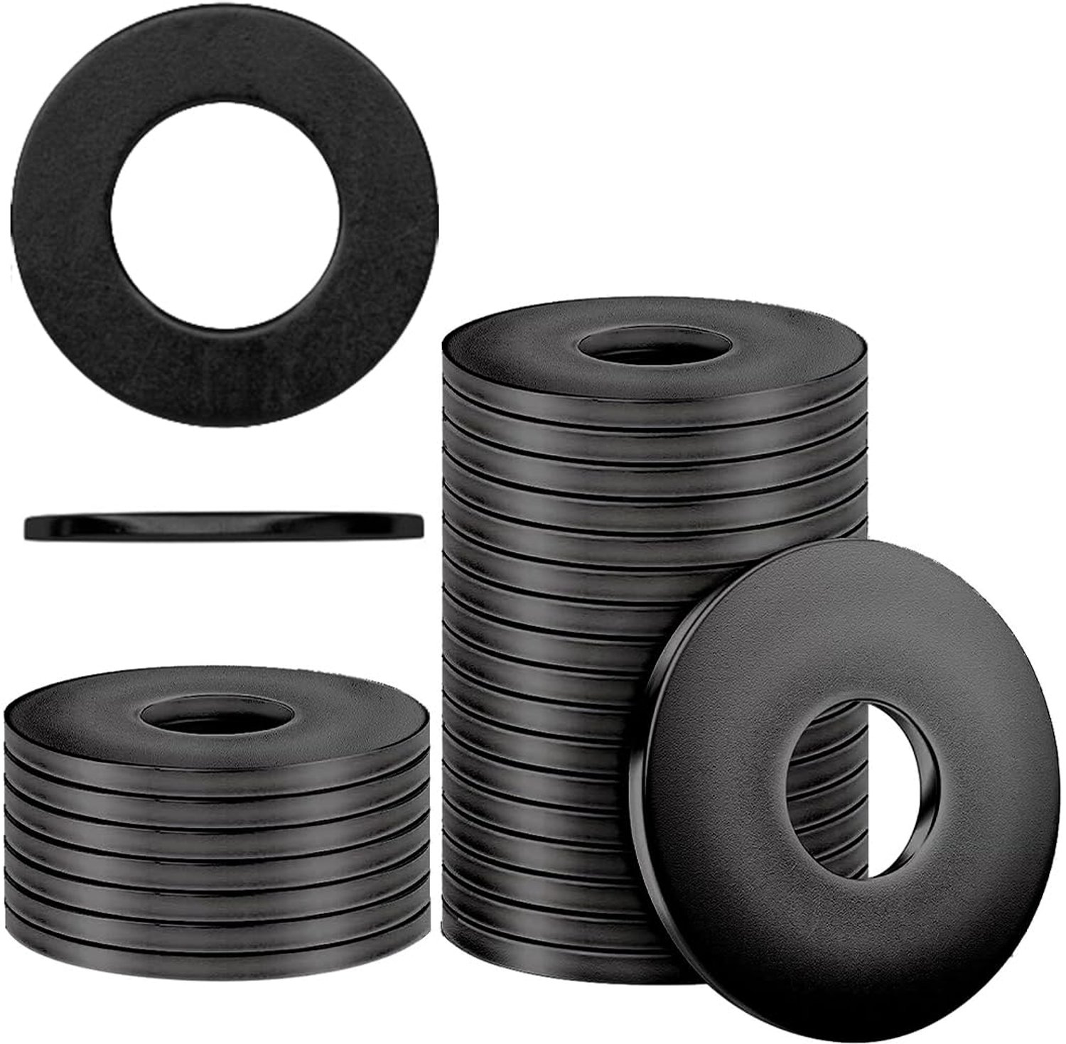 25 Stuks Zwarte RVS Afdichtringen M5