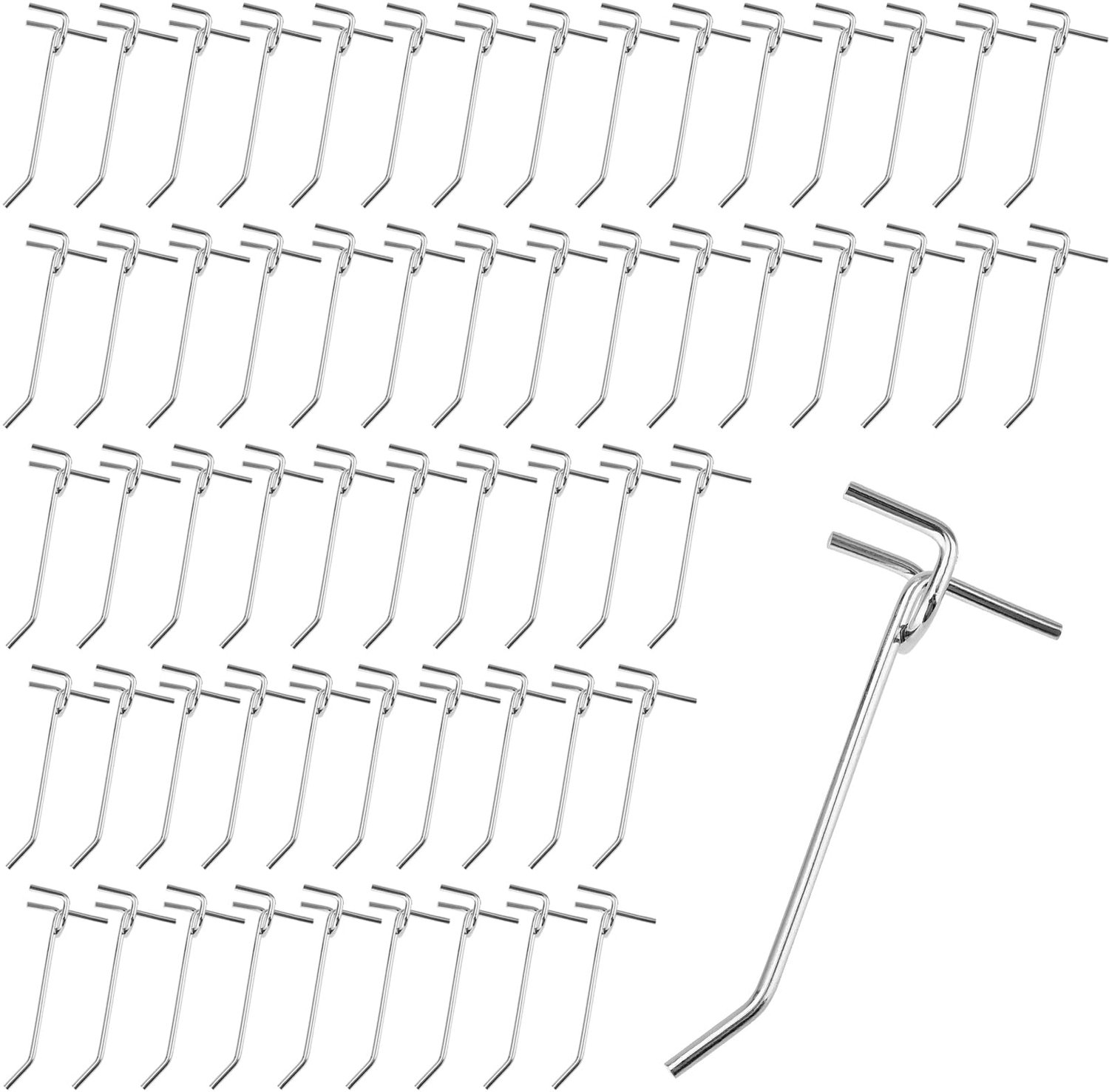 Set van 60x10cm Gatenbord Haken - Metalen Display Haken voor Werkplaats en Winkel
