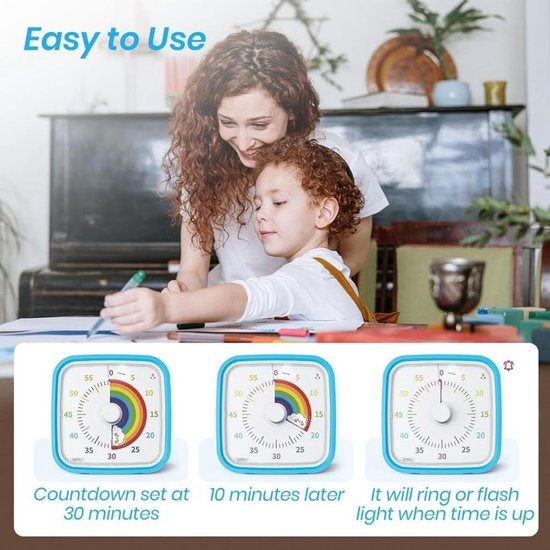 Kinderwekker met Leren Timer en Lichtgevende Visualisatie — afbeelding 5