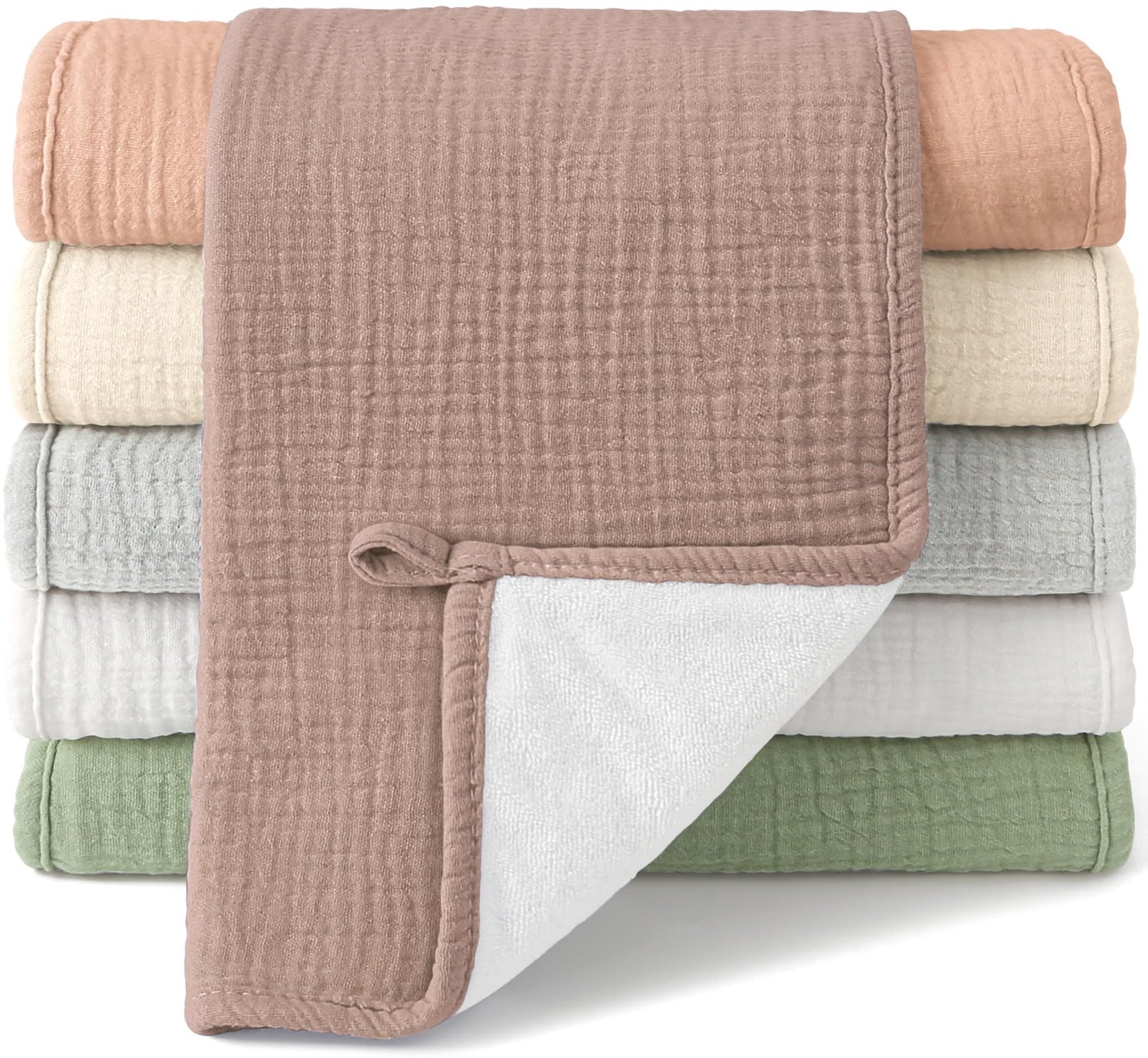 Set van 6 Katoenen Muslin Doeken voor Baby's 50 x 25 cm