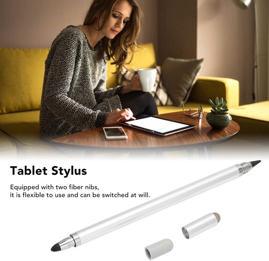 Styluspen 3-in-1 - Universele Styluspen - Fijne Punt - Vezelpunt - Aluminiumlegering - Hoge Gevoeligheid - Touchscreenpen — afbeelding 3