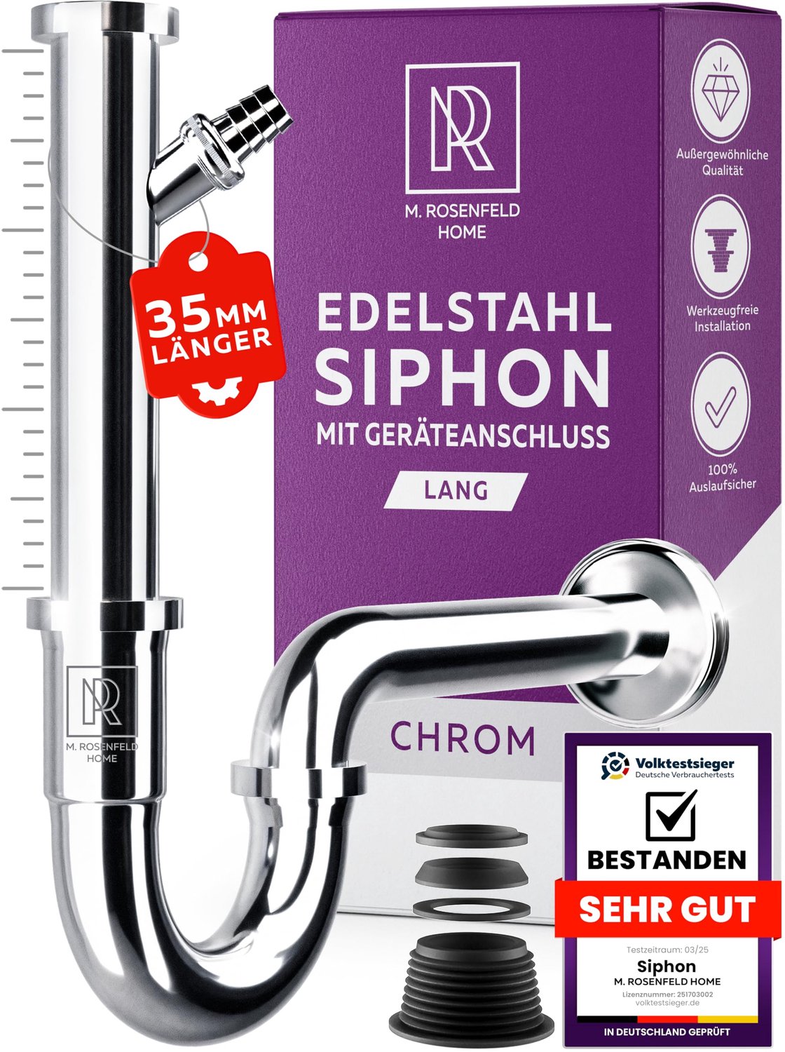 Siphon voor Wastafel met Apparaatverbinding