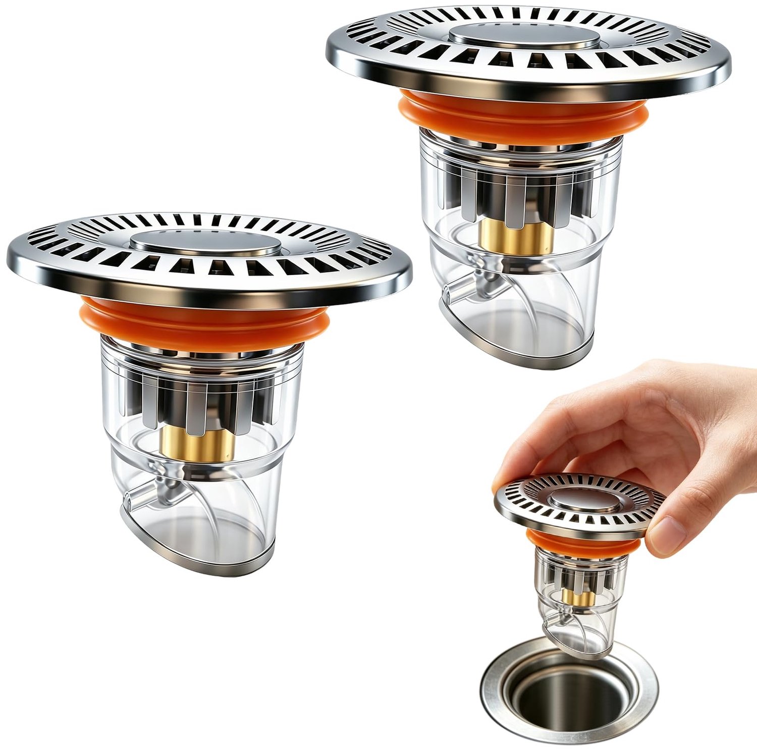 Wastafelstop - Universele pop-up afvoerstop voor 33-43 mm - 2 stuks