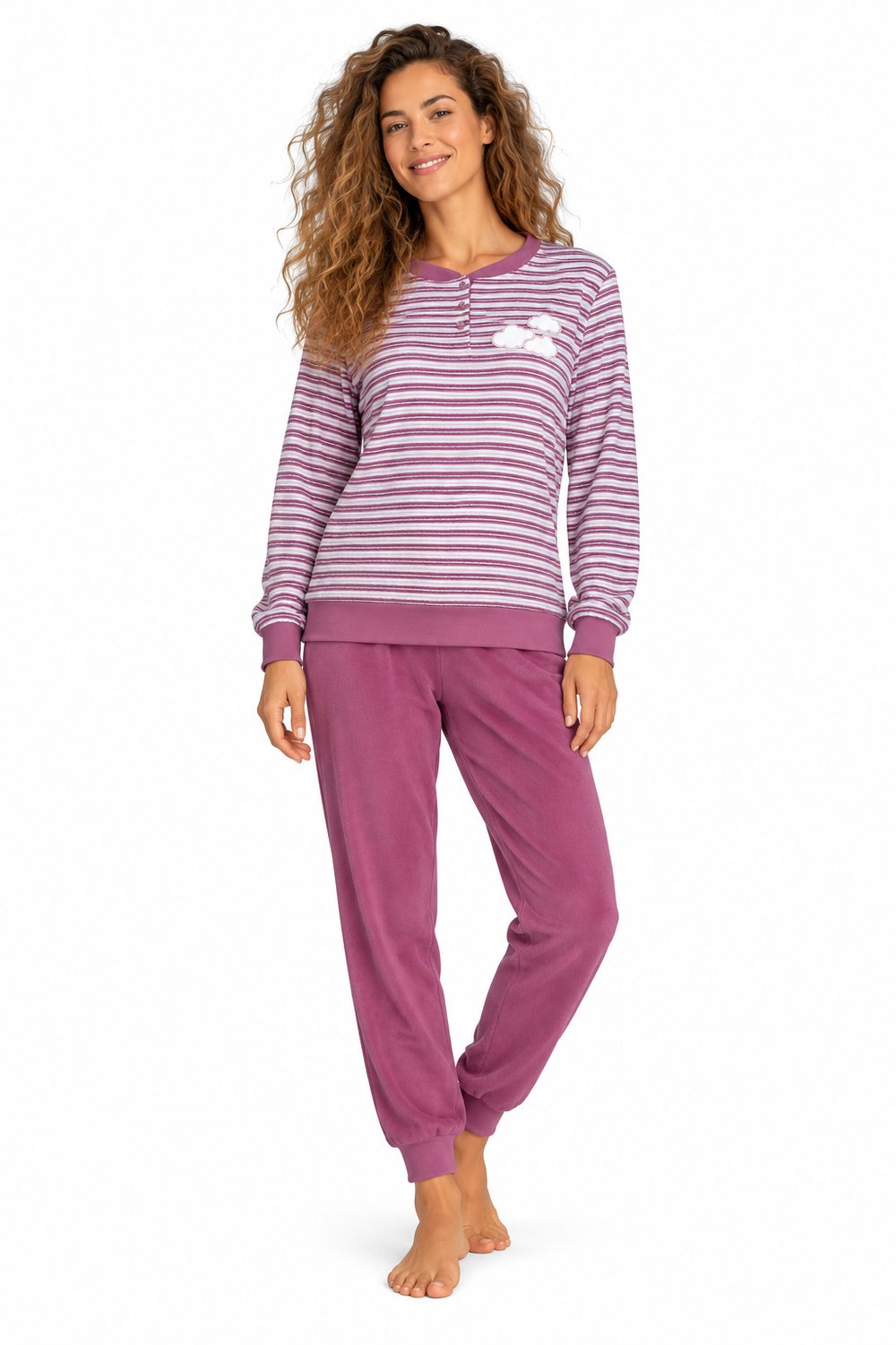 Comtessa Badstof Dames Pyjama – Winter – Oudroze
