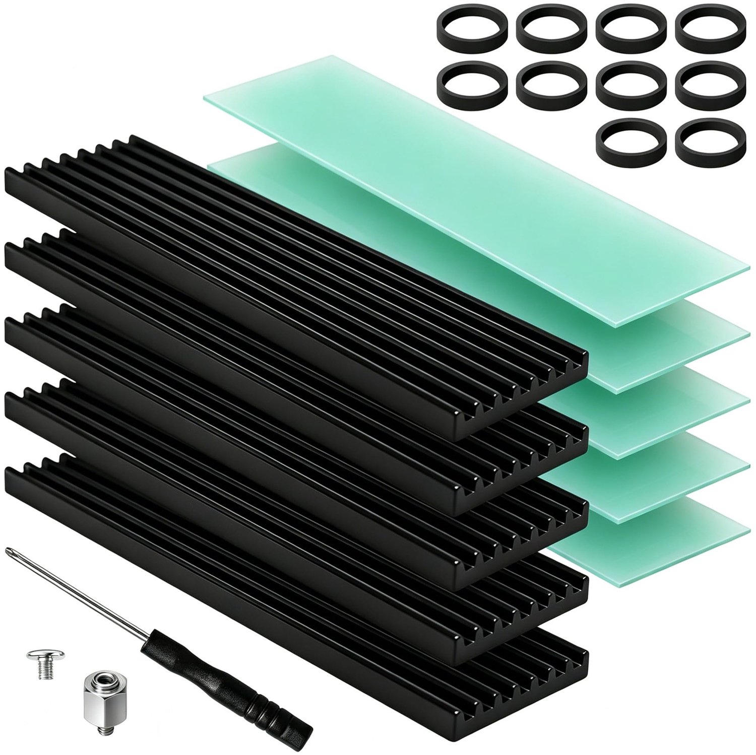 6-delige M2 SSD Koelset voor Effectieve Warmteafvoer