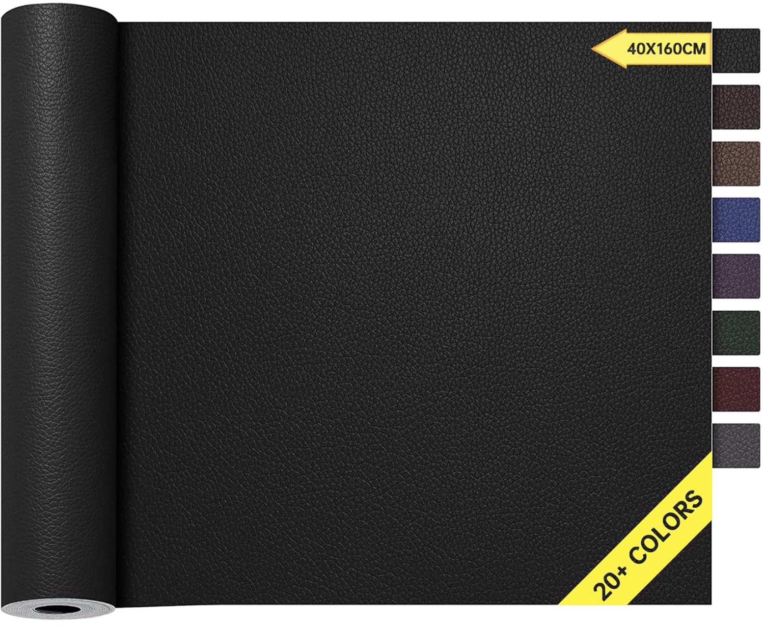 Zelfklevende Faux Leder Reparatietape - Zwart 40 x 63 mm