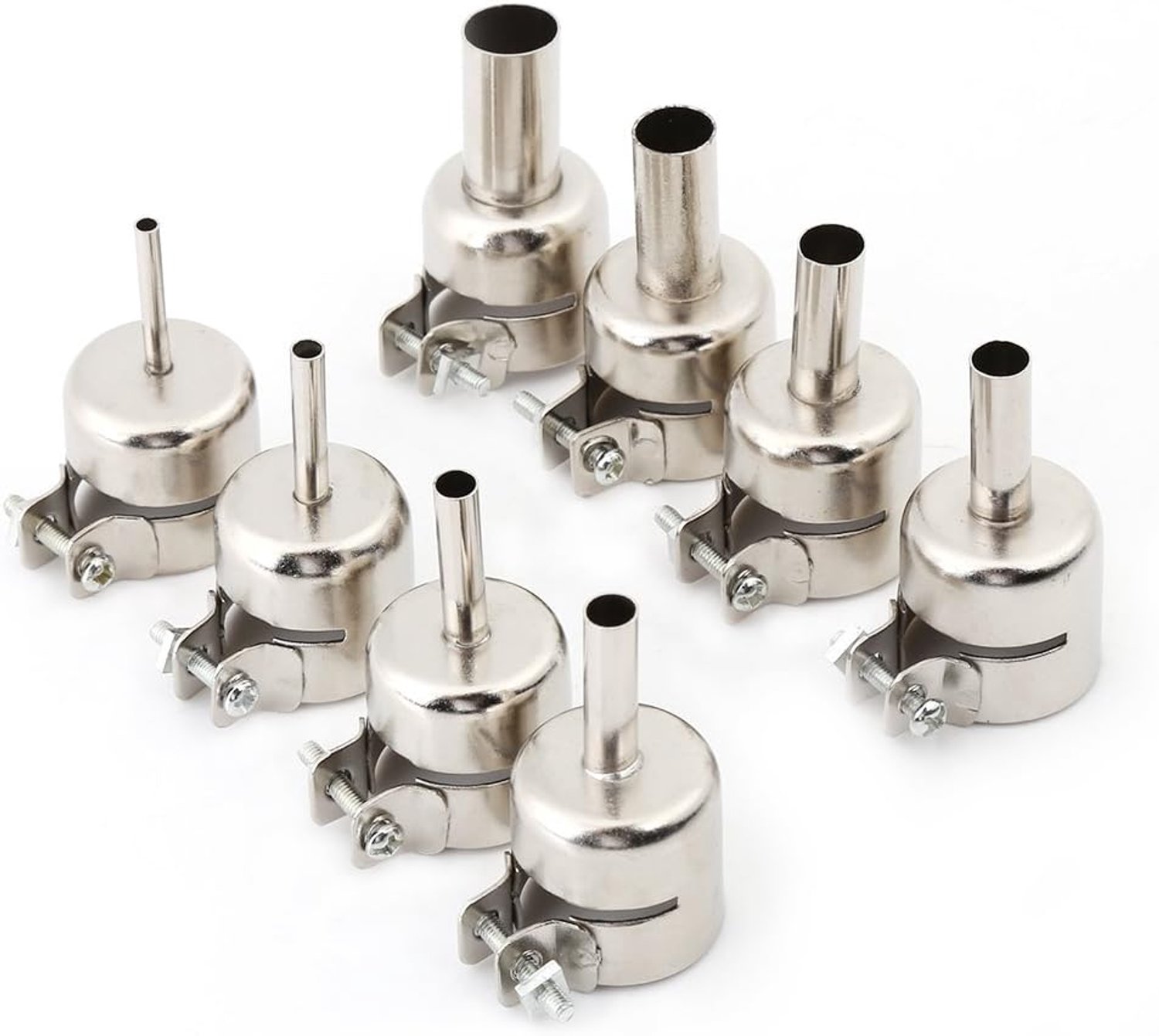 heteluchtpistool sproeiers 8 stuks - roestvrij staal - universele opzetstukken ID 3/4/5/6/7/8/10/12 mm - ServiceTopper