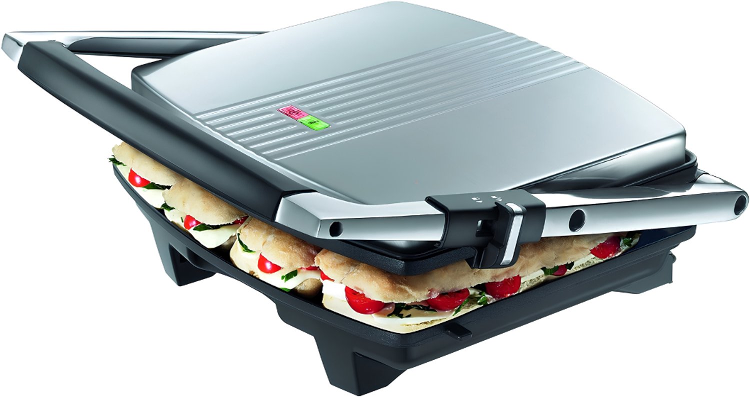 SNJY® Grill Apparaat - Bakplaat Electrisch - Tafelgrill - 2000 W - Zilver