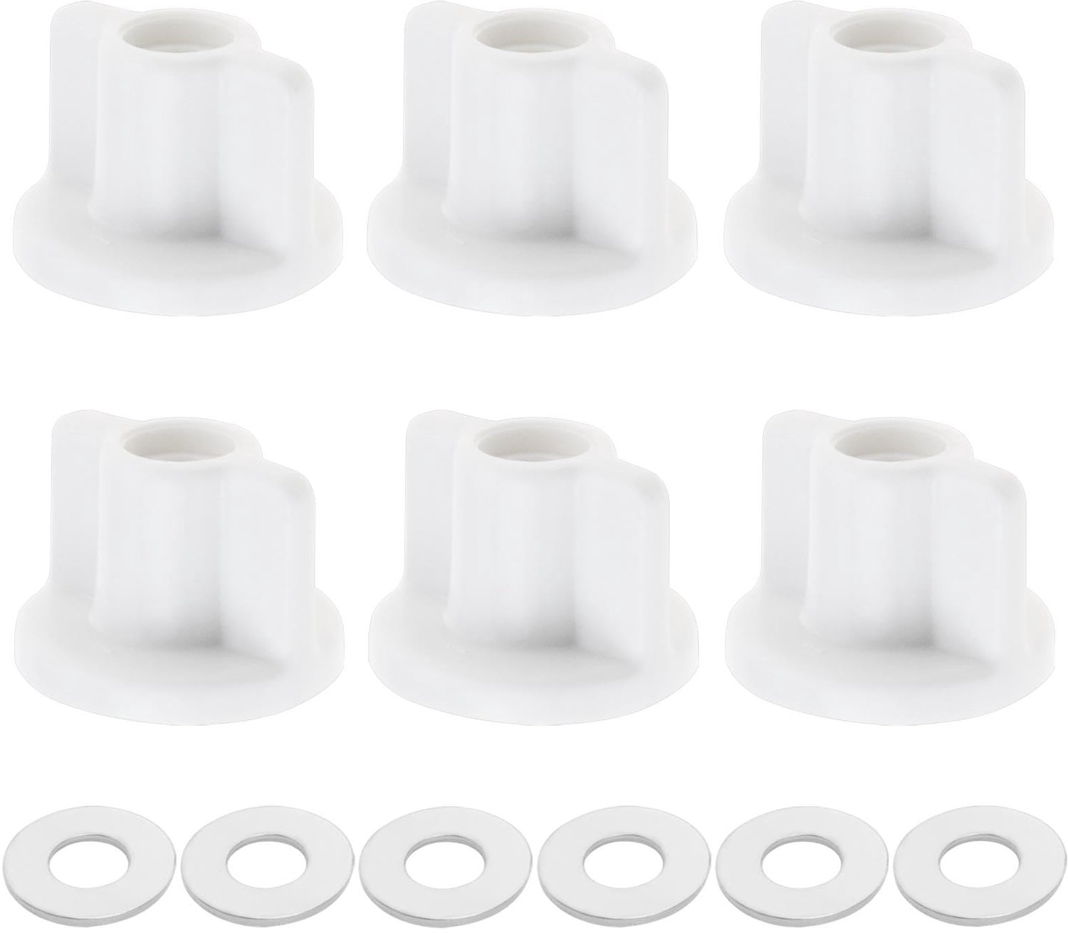 Toiletbril Bevestigingsset 6 Stuks - Toiletbril Moeren - Sluitringen - Kunststof/Metaal - Roestwerend - M6 Schroefdraad - Toiletbevestiging
