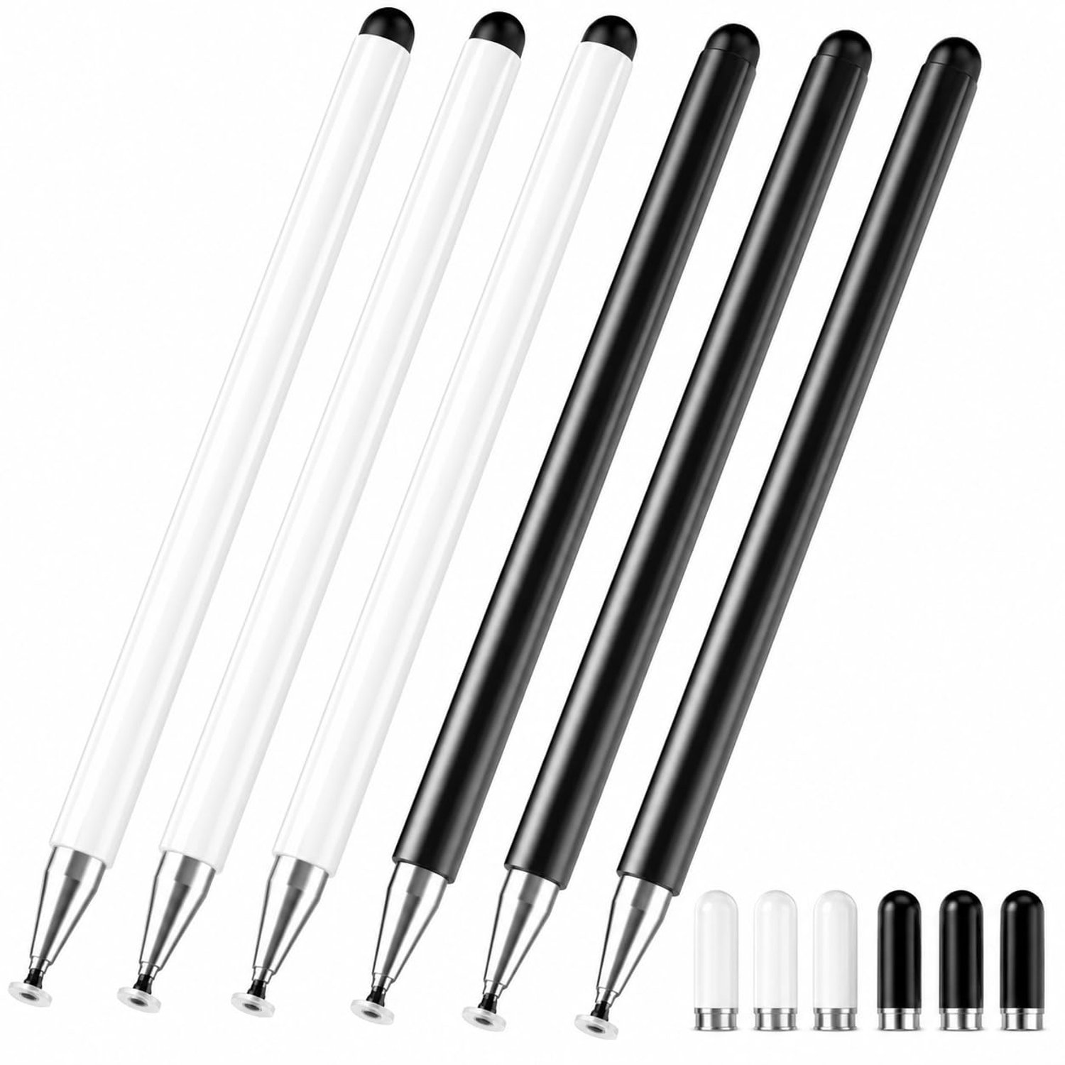 Set van 6 Tabletpen met 2-in-1 Precisiepunt en Siliconen Punt