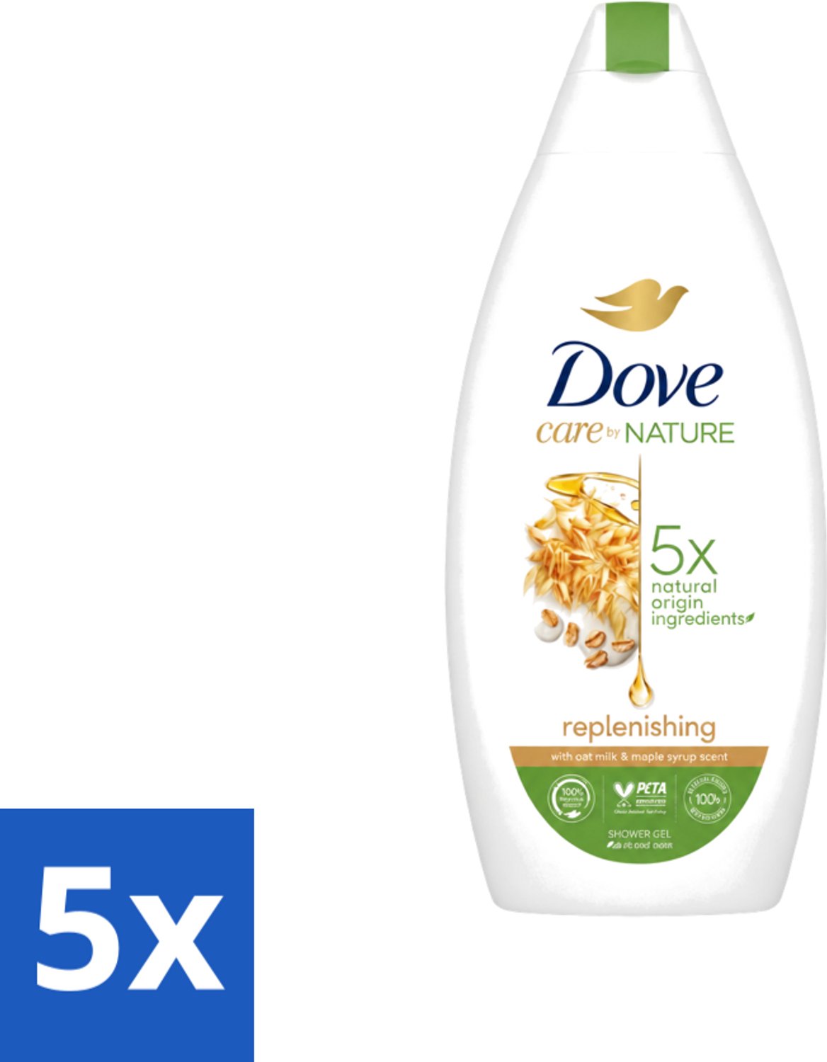 5 x Dove - Douchegel - Replenishing - Hydraterend en verzorgend - 400 ml - Voordeelverpakking - 5 stuks