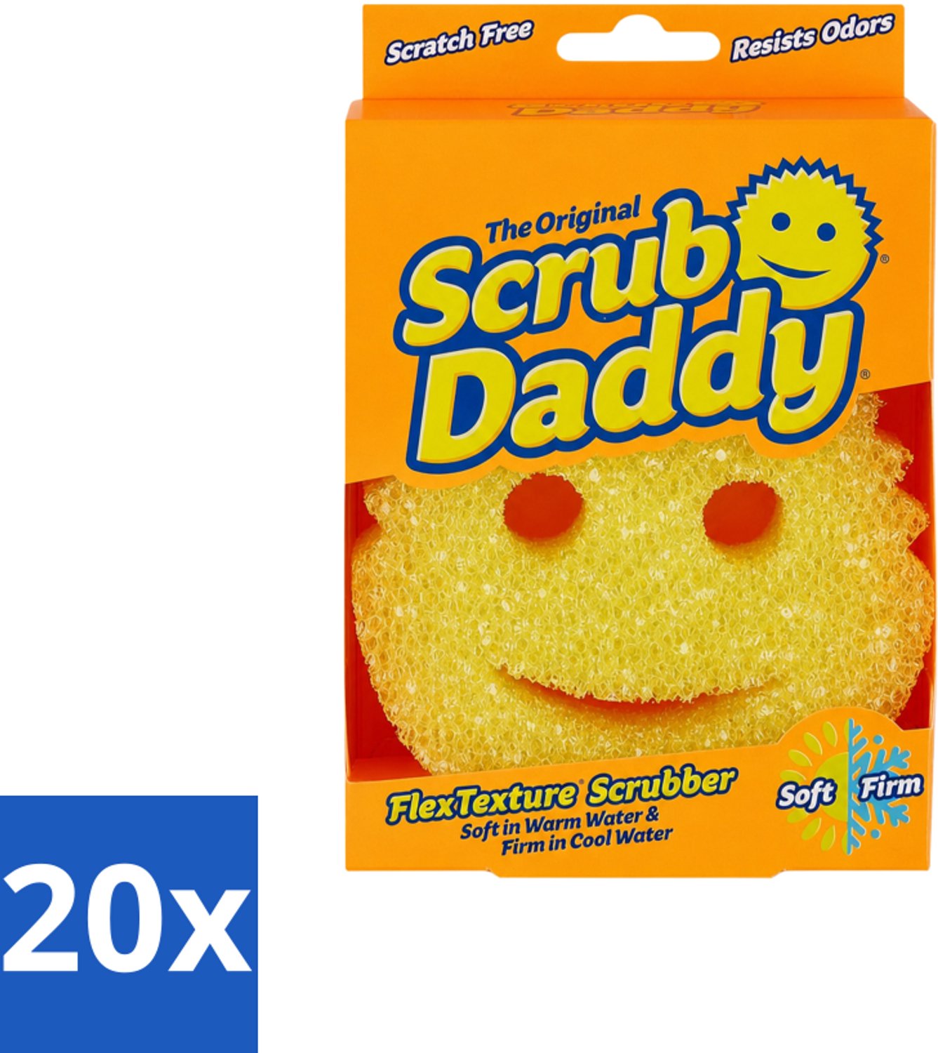 20 x Scrub Daddy - Spons - Veranderende Textuur - 1 Spons - Voordeelverpakking - 20 stuks