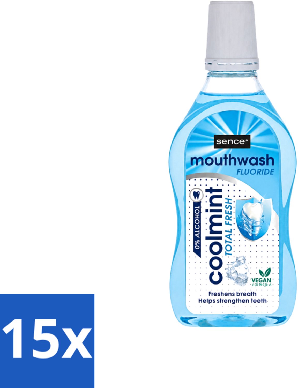 15 x Sence - Fresh Coolmint - Mondwater - Verfrissend - 500 ml - Voordeelverpakking - 15 stuks