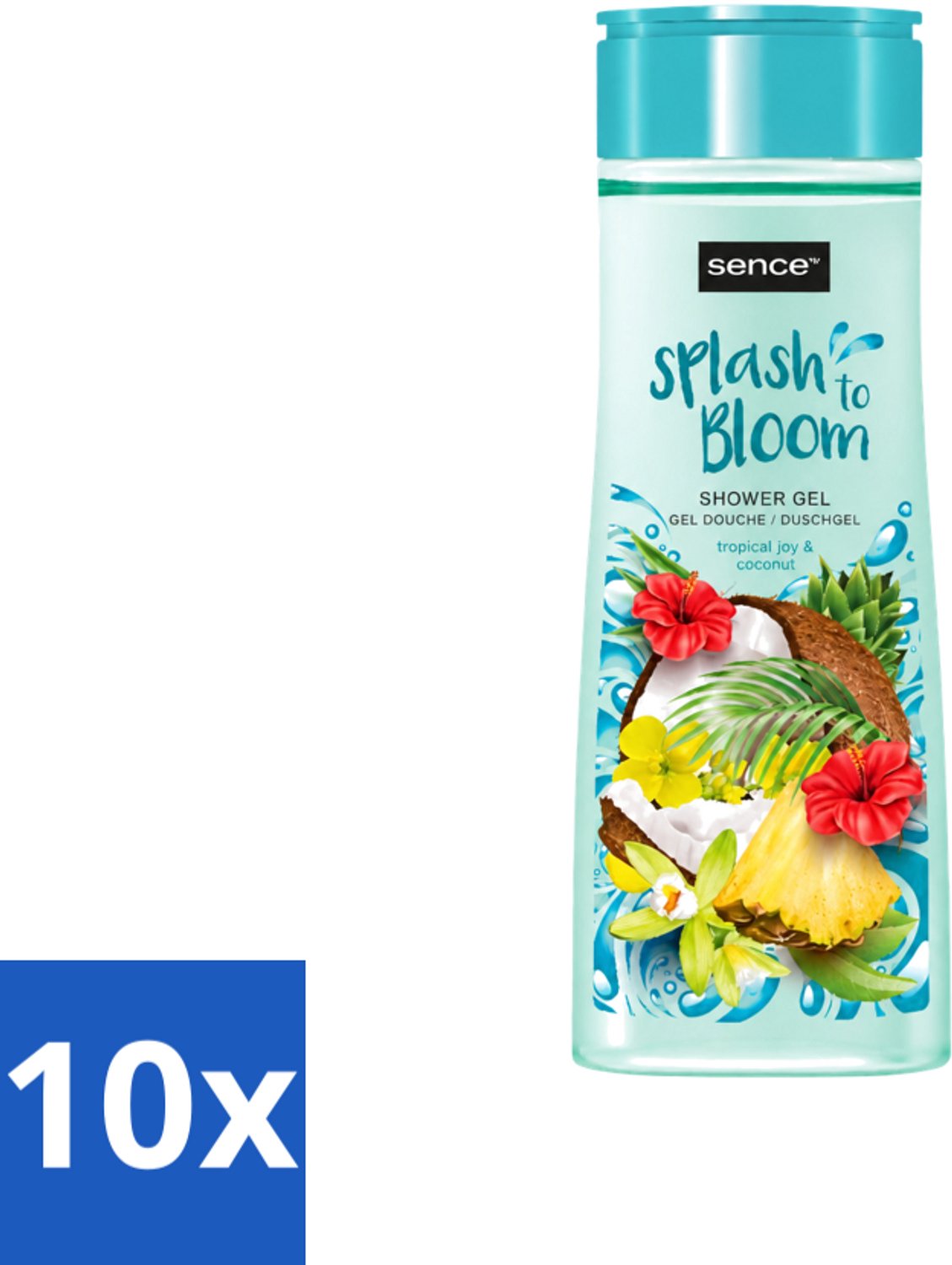 10 x Sence - Tropical Joy & Coconut - Douchegel - Exotisch - 300 ml - Voordeelverpakking - 10 stuks