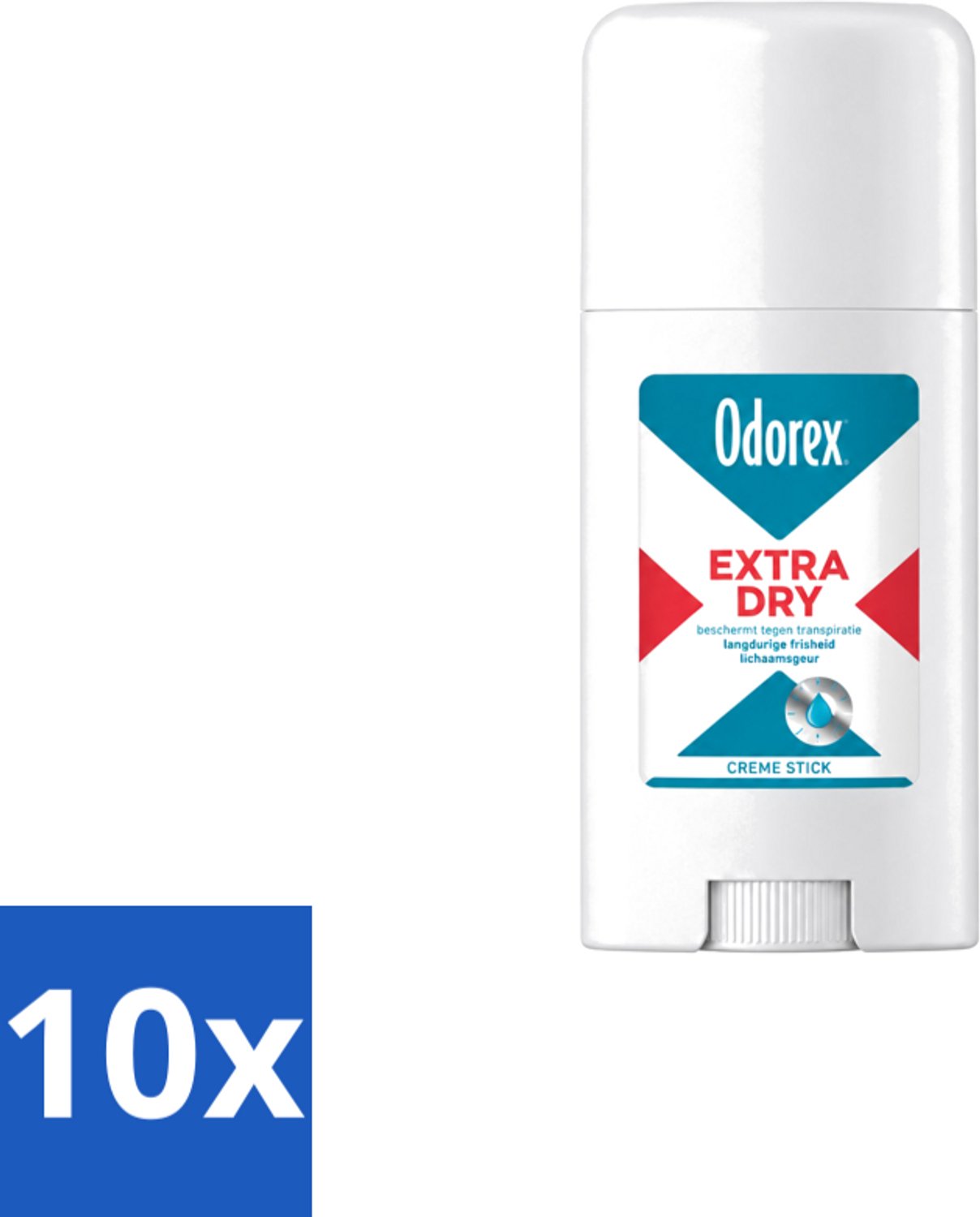 10 x Odorex - Deodorant Stick - Extra Dry - Intens Droog - Zonder Parfum - 40 ml - Voordeelverpakking - 10 stuks