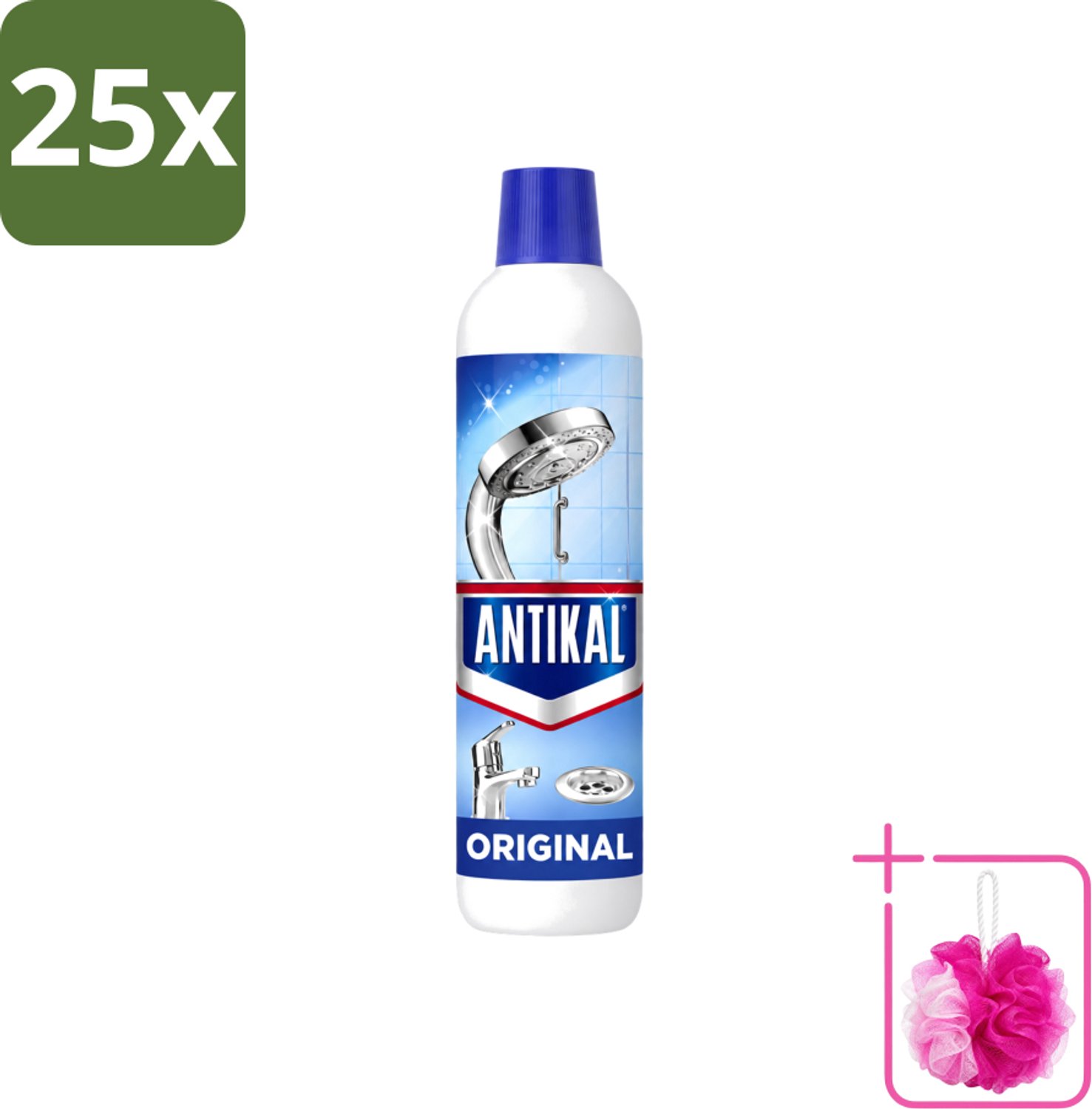 25 x Antikal Original Gel - Kalkreiniger - Extra Hechting - Diepwerkend - 750 ml - Bulkverpakking - Kalkreiniger - Douchemop - Kalkaanslag