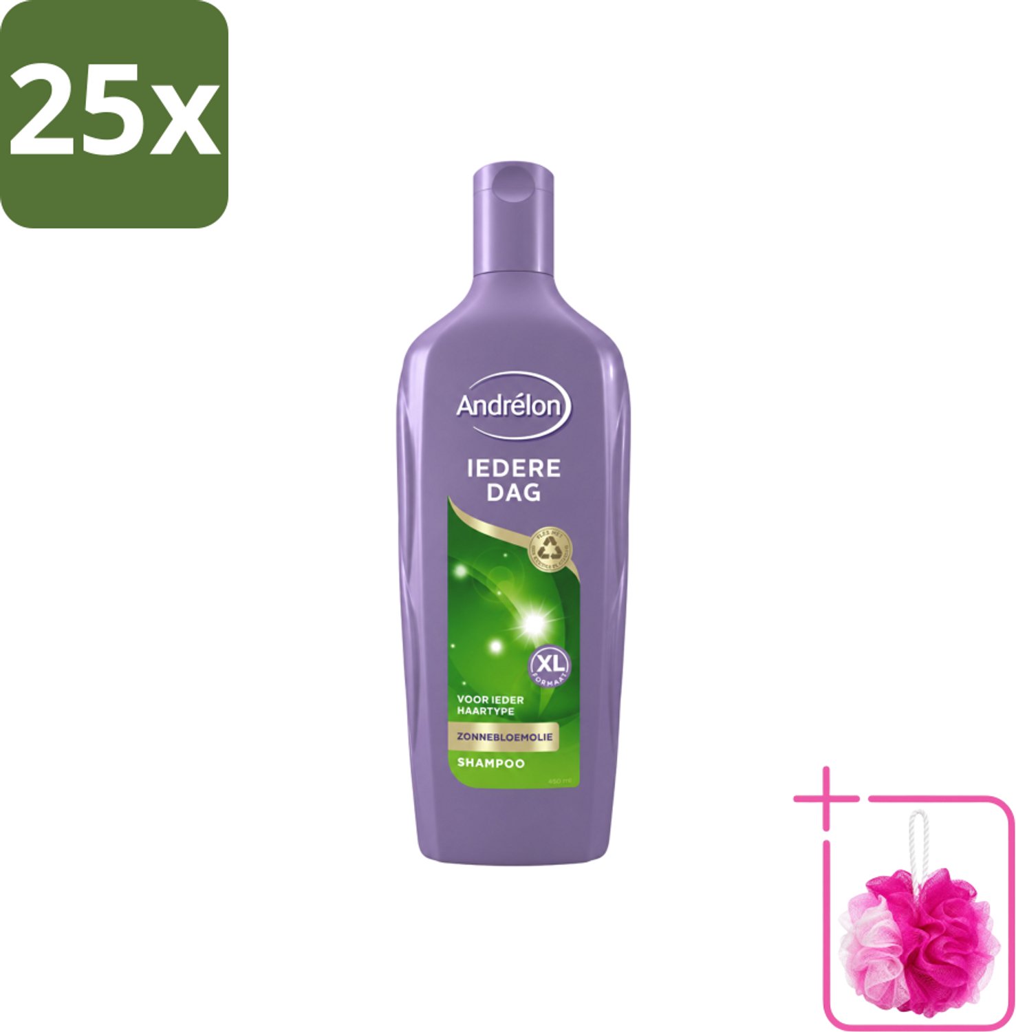 25 x Andrélon - Iedere Dag - Shampoo - 450 ml - Bulkverpakking - Shampoo dagelijks - Douchemop - Fris haar