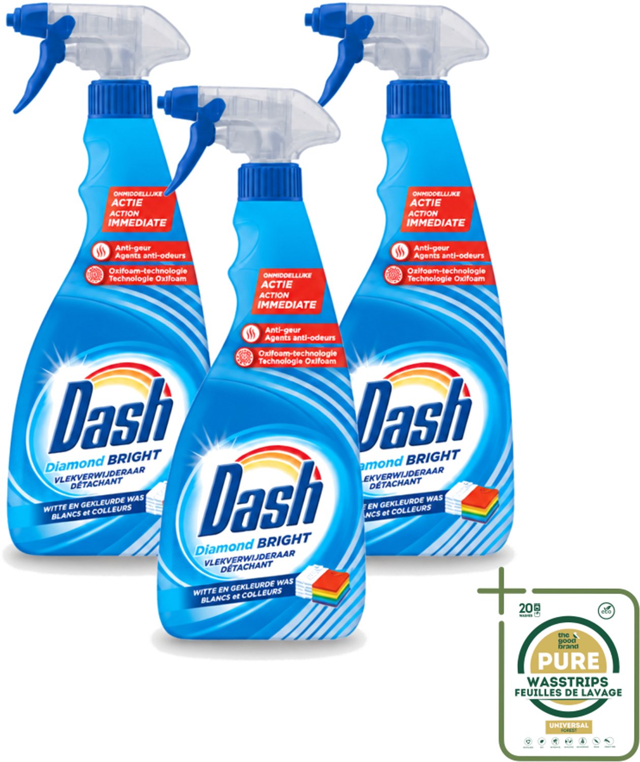 3 x Dash - Vlekverwijderaar - Vloeibaar - Krachtige Reiniging - 750 ml - Wasstrips - Vlekverwijderaar - Wasmiddel - Vlekken Verwijderen - Textiel Reinigen - Vlekken Op Kleding