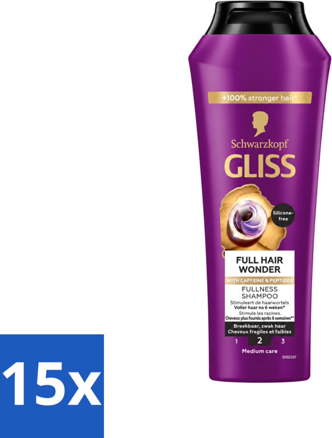 15 x Gliss Shampoo Full Hair Wonder - 250 ml - Voordeelverpakking - 15 stuks