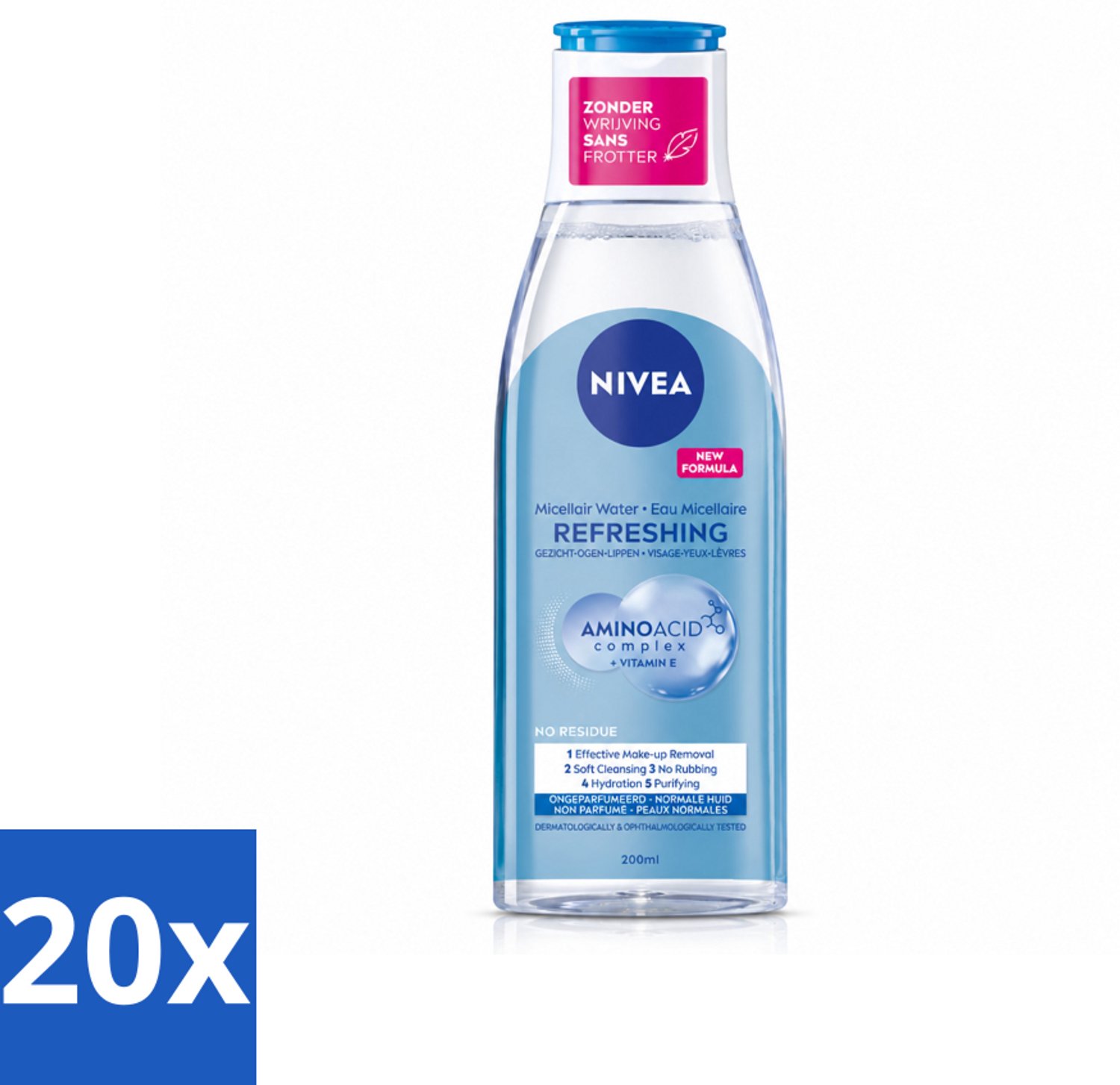20 x NIVEA – Micellair Reinigingswater – Refreshing – 200 ml - Voordeelverpakking - 20 stuks