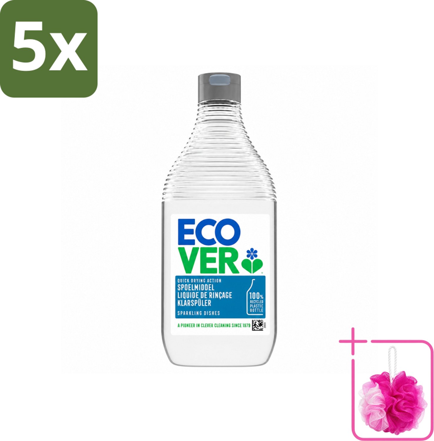 5 x Ecover - Spoelmiddel - 450 ml - Bulkverpakking - Spoelmiddel - Douchemop - Vaatwas