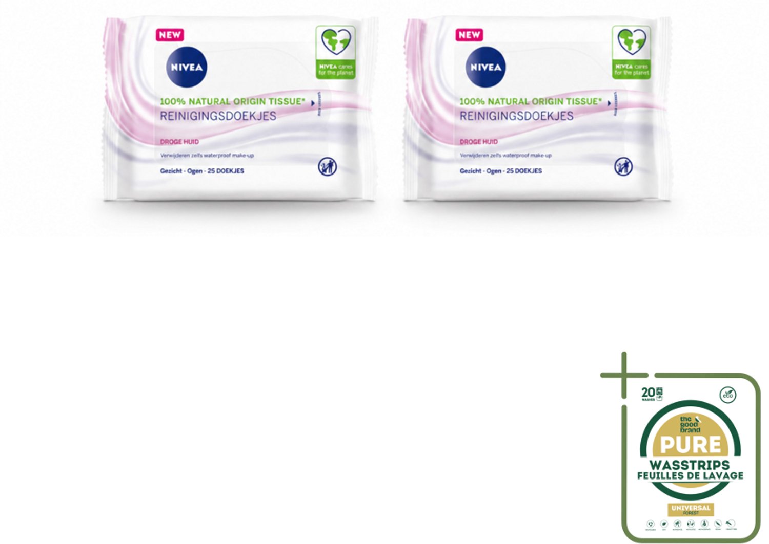 2 x NIVEA - Reinigingsdoekjes - Verzachtend - Droge Huid - Verwijdert Waterbestendige Make-up - 25 Doekjes - Wasstrips - Gezichtsreiniging - Droge Huid - Make-up Verwijderen - Amandelolie - Hydra Iq