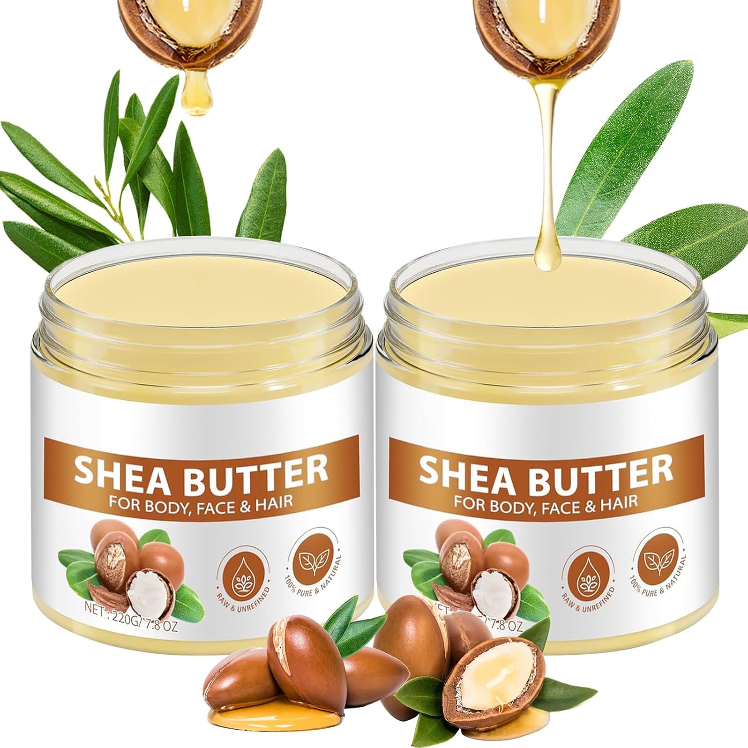 Sheaboter voor cosmetica, 227 g, pure biologische sheaboter voor huid en haar, voedt diep effectief, kalmeert en maakt de huid soepel, hydrateert langdurig