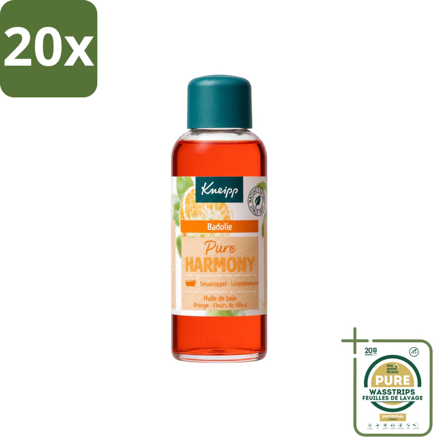 20 x Kneipp - Badolie - Oranje lindebloesem - 100 ml - Wasstrips - Badolie - Ontspanning - Natuurlijke Oliën - Stressverlichting - Badmoment