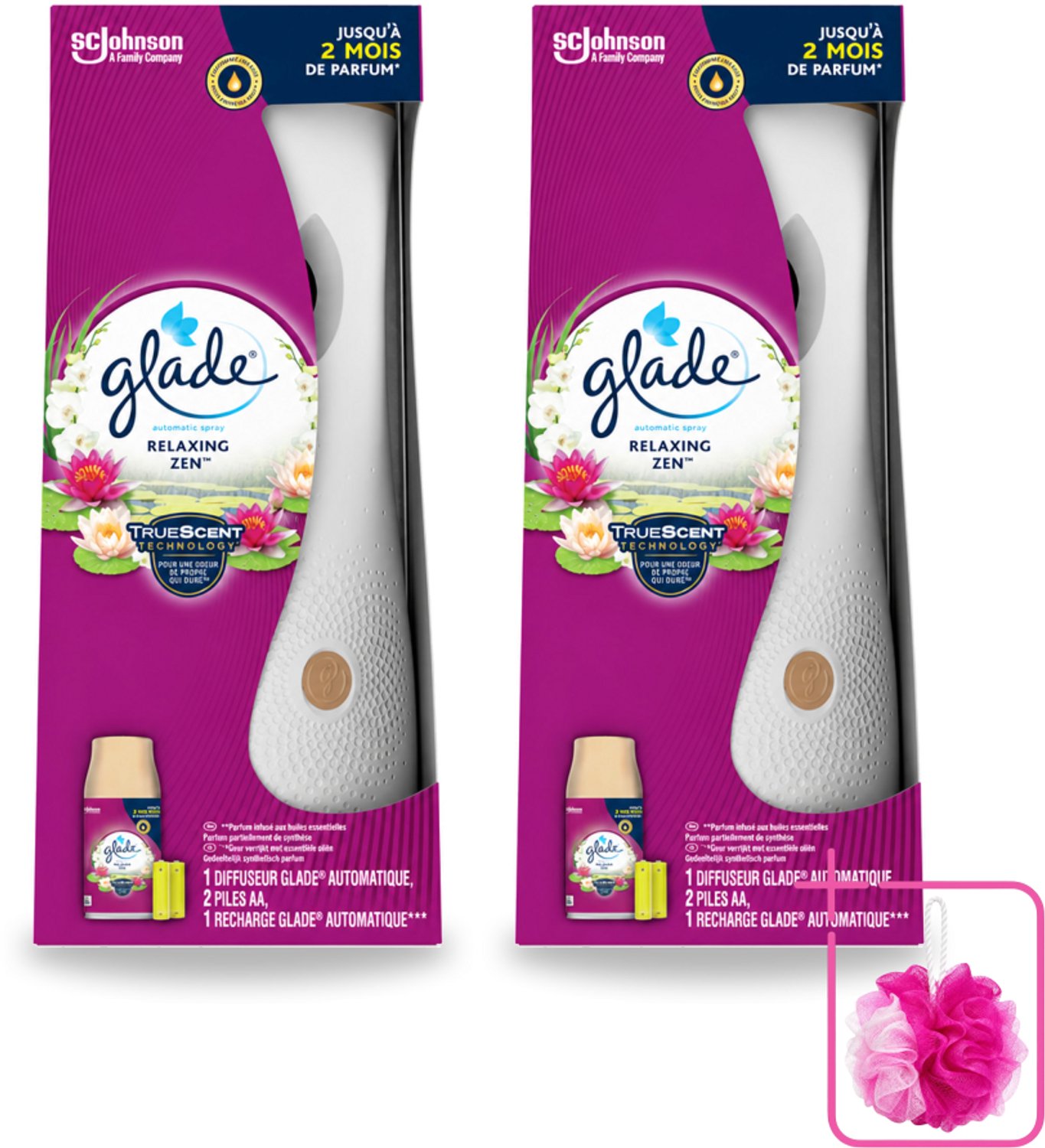 2 x Glade - Automatische Spray - Relaxing Zen - 269 ml - Bulkverpakking - Automatische geurverfrisser - Douchemop - Rustgevende geur