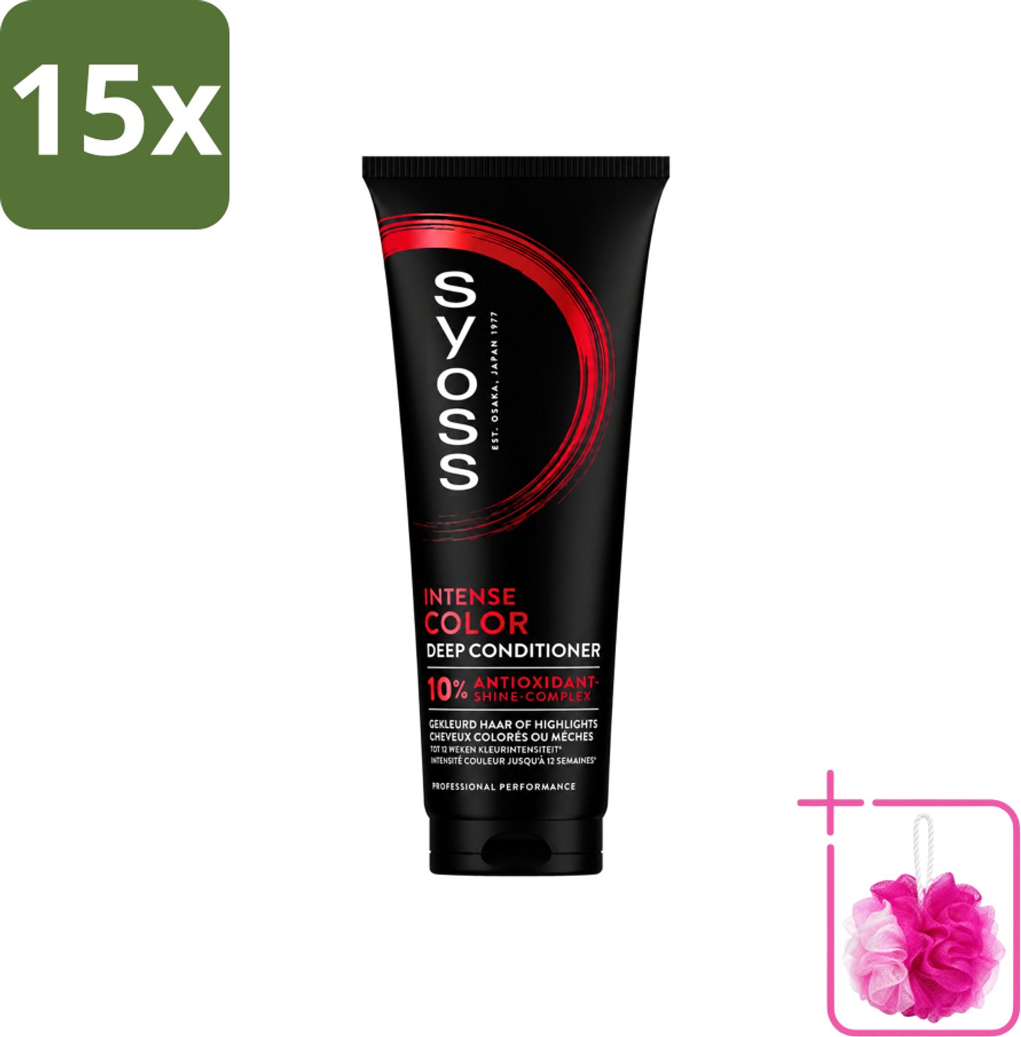 15 x Syoss - Intense Color - Deep Conditioner - Kleurbehoud tot 12 Weken - 250 ml - Bulkverpakking - Kleurbehoud - Douchemop - Gekleurd haar