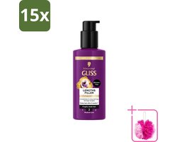 15 x Gliss - Haarserum - Lengths Filler - Siliconenvrij met Cafeïne - Voor Sterker Haar - 100 ml - Bulkverpakking - Haarserum - Douchemop - Cafeïne