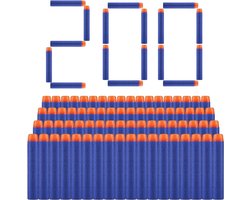 200 stuks Nerf darts, 7,2 cm, schuim, navulling voor N-Strike Mega Elite Blasters, speelgoedpistool (blauw)