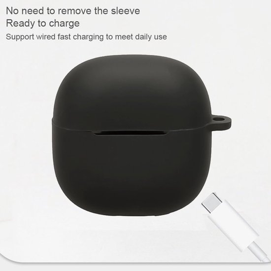 [2 stuks siliconen hoes compatibel met Redmi Buds 8 Lite, ondersteunt draadloos opladen] [schokbestendige beschermhoes] grappig 3D-cartoon-patroon zwart blauw — afbeelding 4