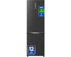 CHiQ CBM310NGC - Koel-vriescombinatie - 308 Liter - No Frost - Digitaal LED Display - C - Plat ontwerp - 185 cm hoog - Zeer stil: 33 dB - 12 Jaar Garantie op Compressor - 2026 Nieuw