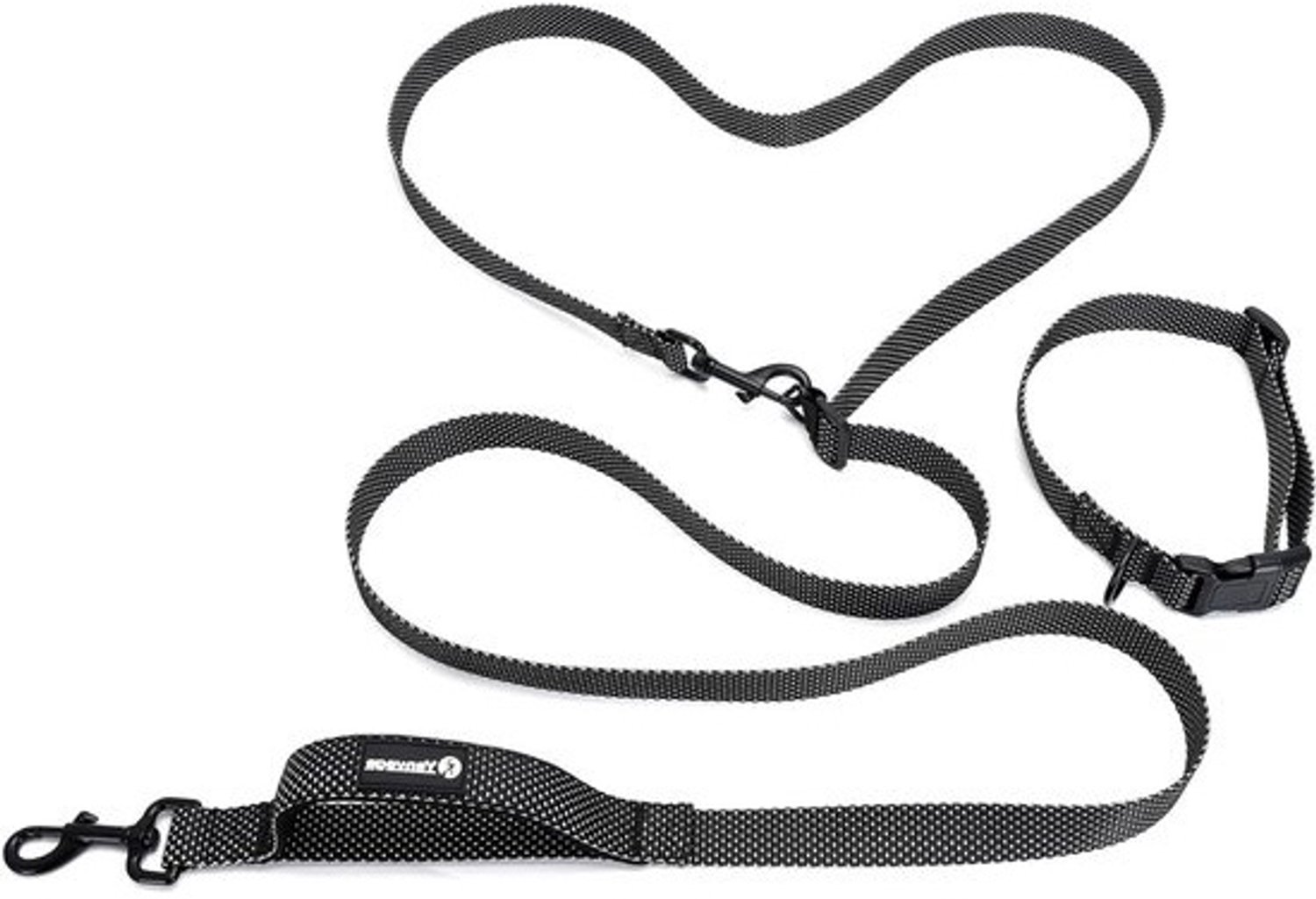 Tailleband voor het uitlaten van de hond, huisdierbenodigdheden, zwarte handsfree crossbody hondenriem van 9ft, trainingsriem en verstelbare loopriem voor zware honden met korte afstandscontrole