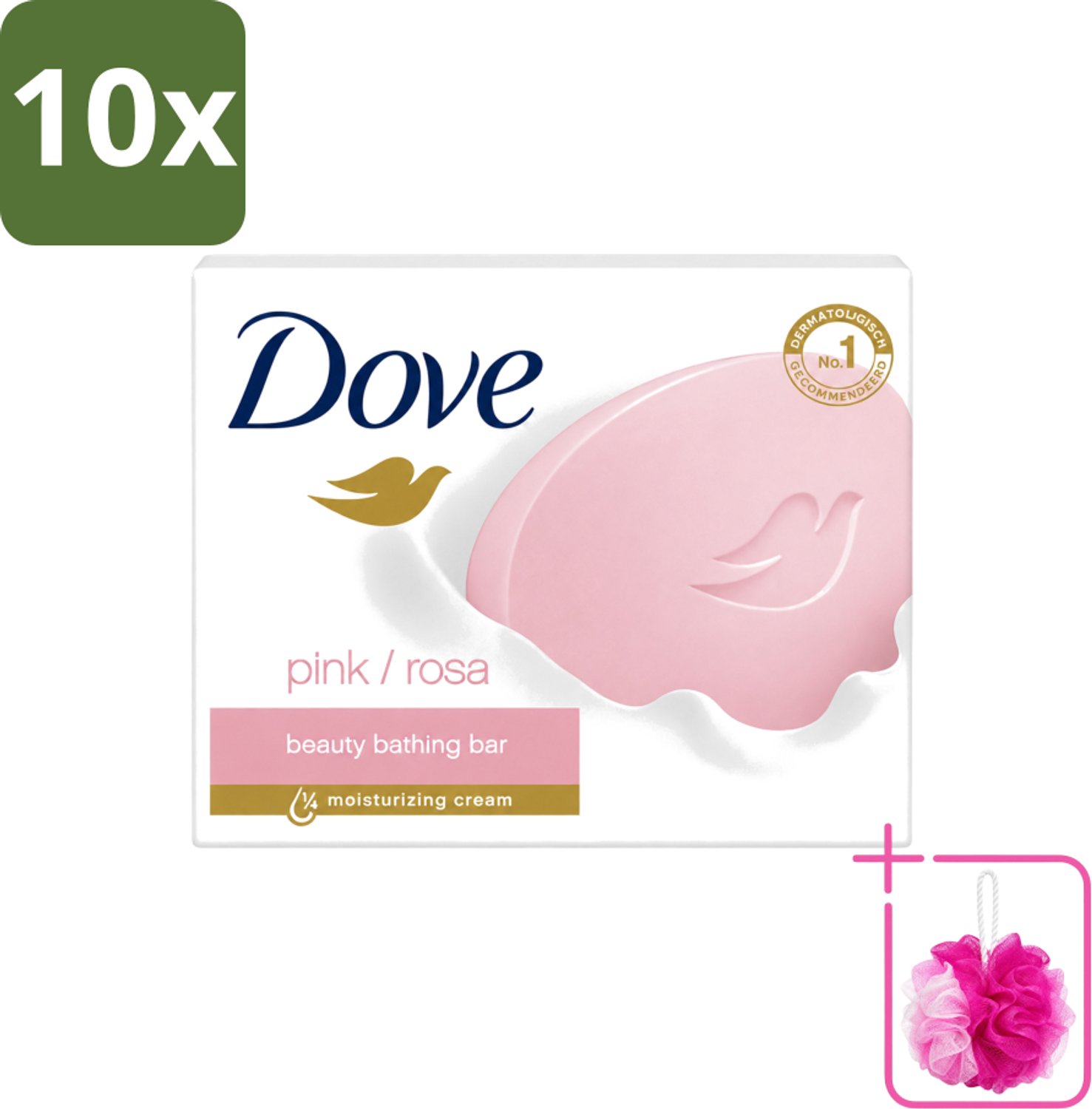 10 x Dove - Zeep - Pink - Hydraterend en Verzorgend - 4 x 100 g - Bulkverpakking - Dove Zeep - Douchemop - Hydraterende Zeep
