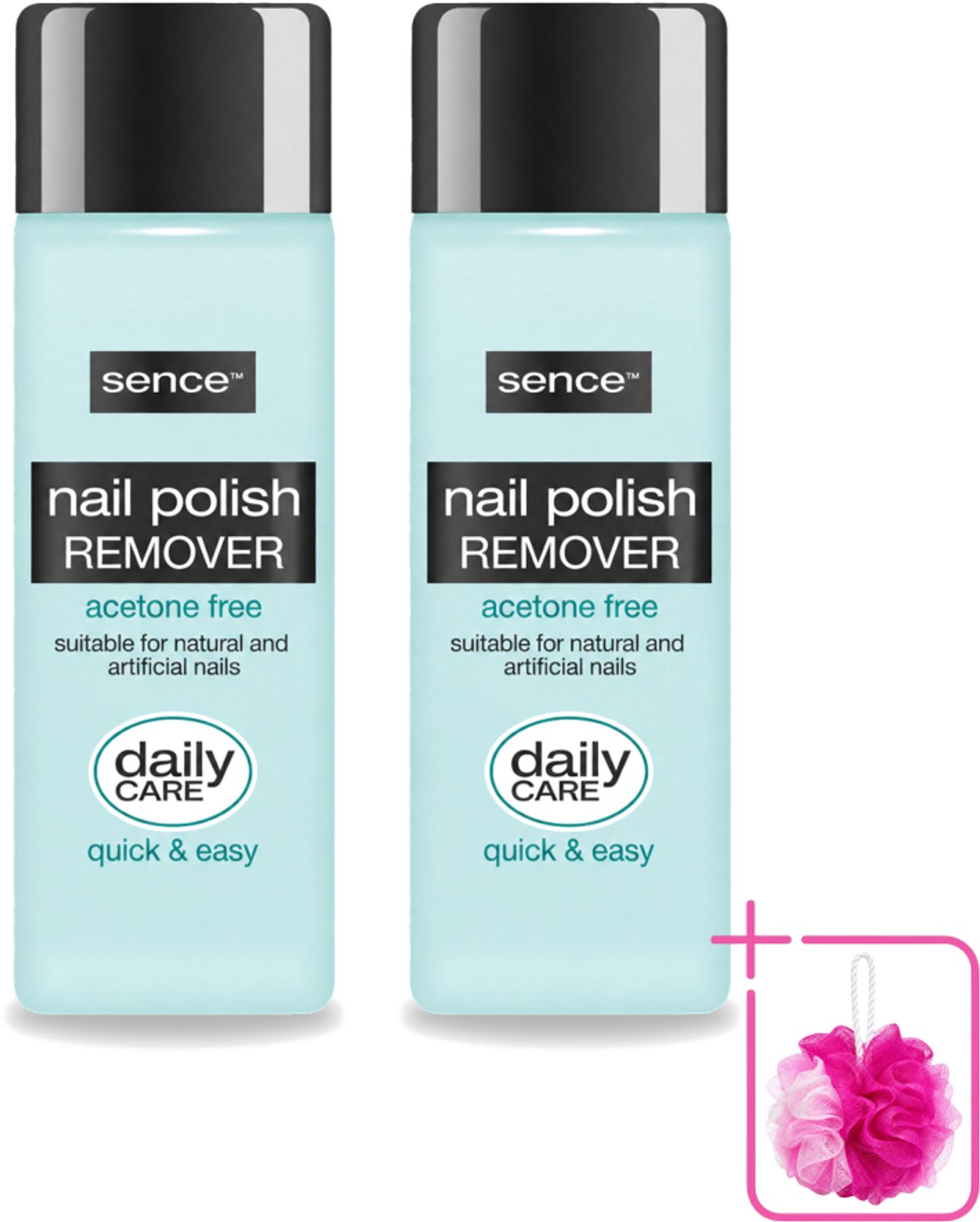 2 x Sence - Acetonvrij - Nagellakremover - Pompflacon - 175 ml - Bulkverpakking - Nagellak verwijderen - Douchemop - Acetonvrije nagellakremover