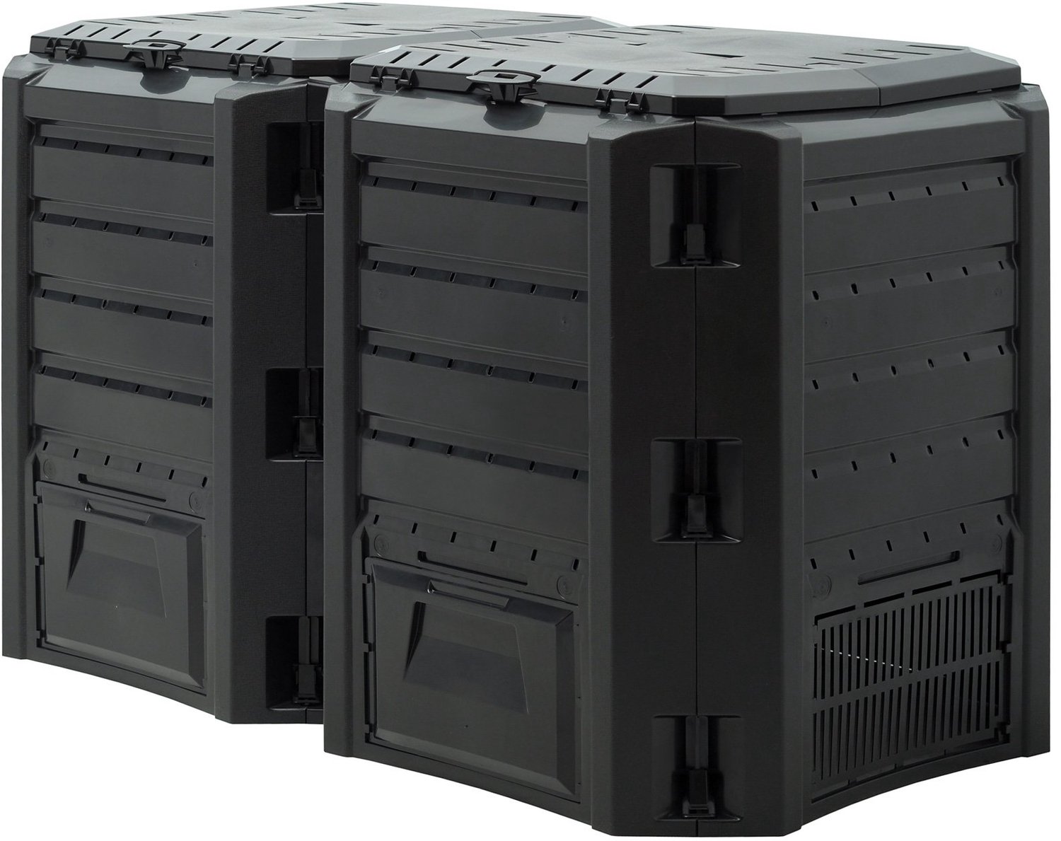 Compostbak 800L – Snelle Composter – Weerbestendig Kunststof – Met Ventilatie & Uitneemklep – Zwart