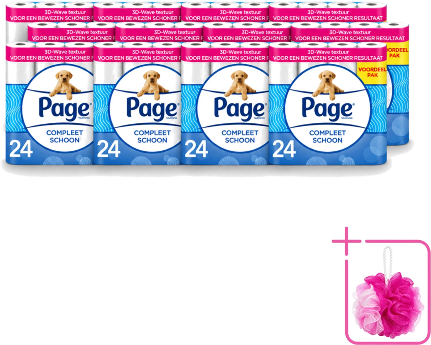 12 x Page - Compleet Schoon - Toiletpapier - 2-Laags - Comfortabel & Zacht - 24 Rollen - Bulkverpakking - Toiletpapier - Douchemop - 2-laags toiletpapier