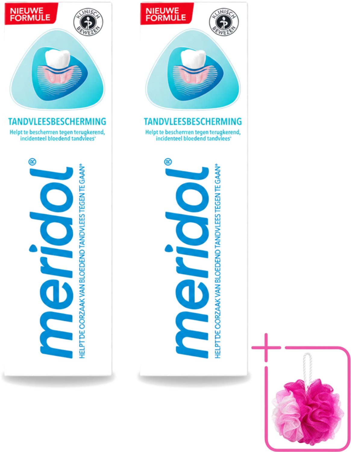 2 x Meridol - Tandpasta - Dagelijkse Tandverzorging - Beschermt tegen Tandvleesproblemen - 75 ml - Bulkverpakking - Tandpasta - Douchemop - Tandvlees