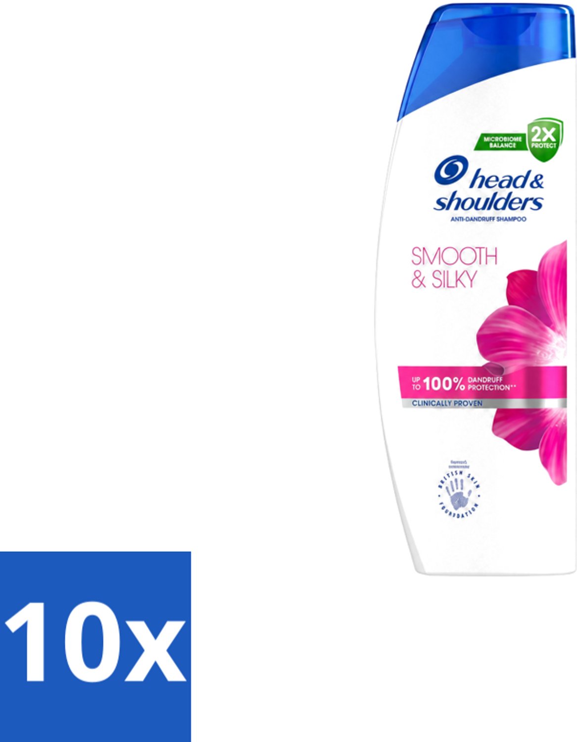 10 x Head & Shoulders - Shampoo - Smooth & Silky - 250ml - Voordeelverpakking - 10 stuks