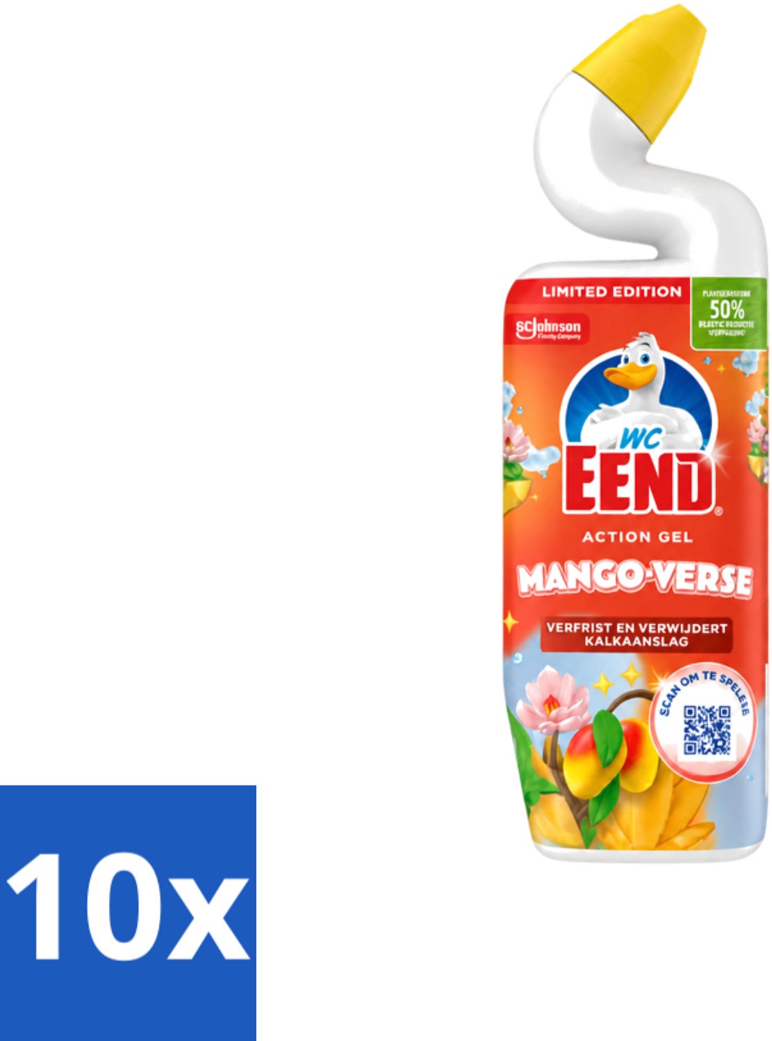 10 x WC Eend – Toiletgel – Action Gel Mango Fresh – 750 ml - Voordeelverpakking - 10 stuks